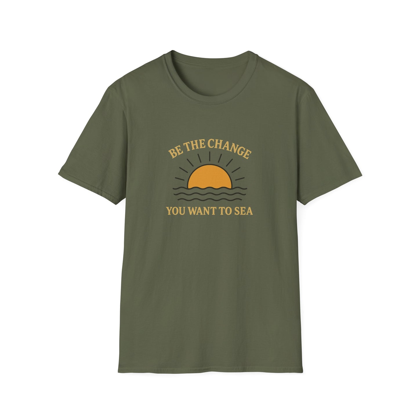 Be the Change You Want to Sea T-Shirt – Sunrise Ocean Quote Tee