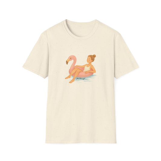 Float Through It Tee – Mindfulness & Flamingo Float Unisex T-Shirt