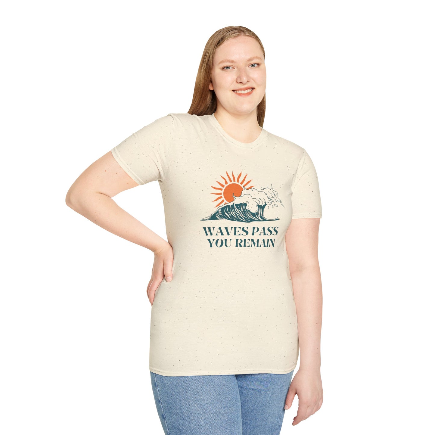 Waves Pass, You Remain Tee – Ocean-Inspired Self-Care Unisex T-Shirt