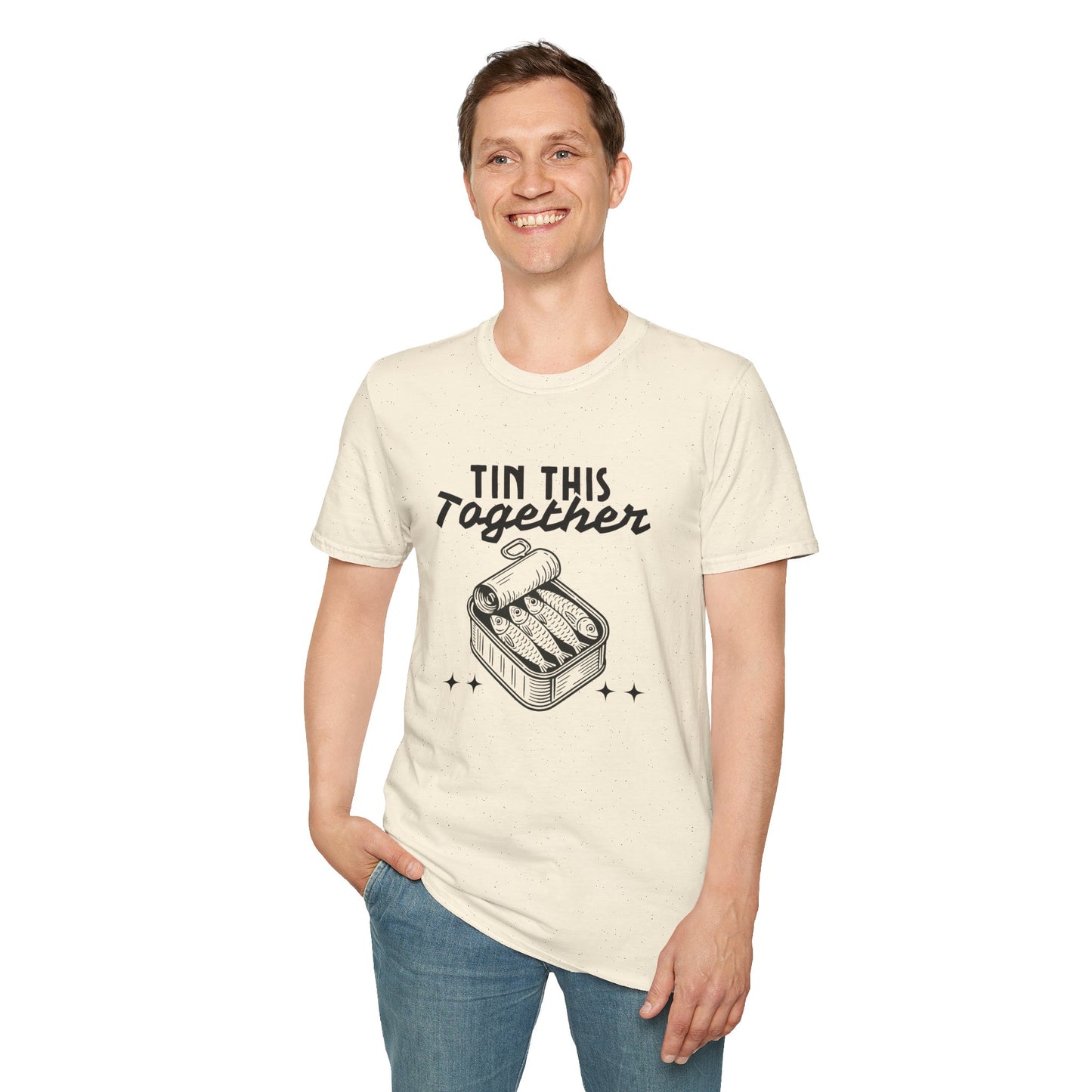 Tin This Together – Funny Sardine Unisex T-Shirt for Ocean Wellness & Plastic Pollution Awareness