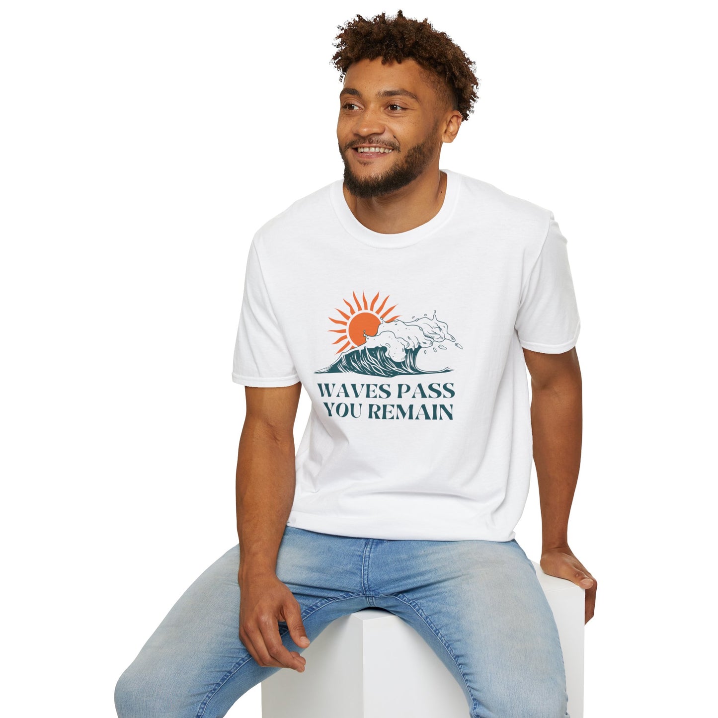 Waves Pass, You Remain Tee – Ocean-Inspired Self-Care Unisex T-Shirt
