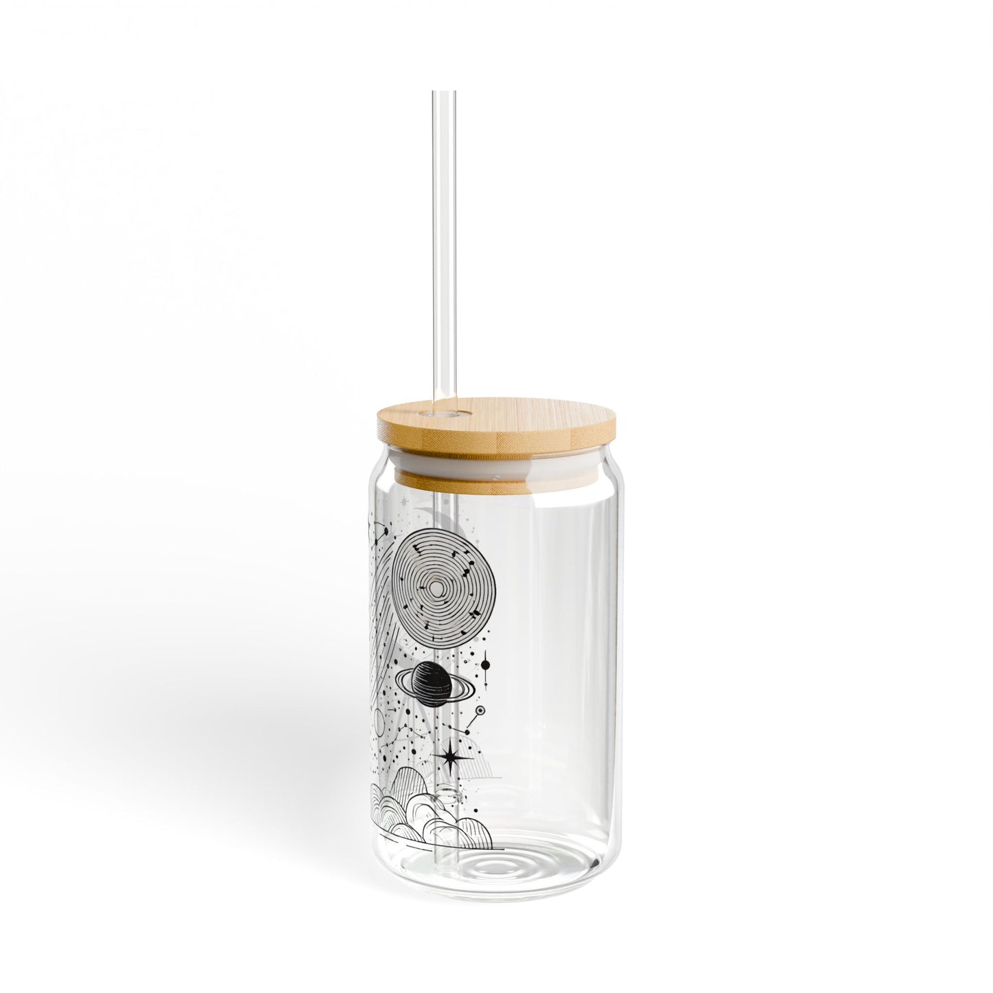 Celestial Stargazing 16oz Sipper Glass – Telescope Drinkware for Nature Lovers