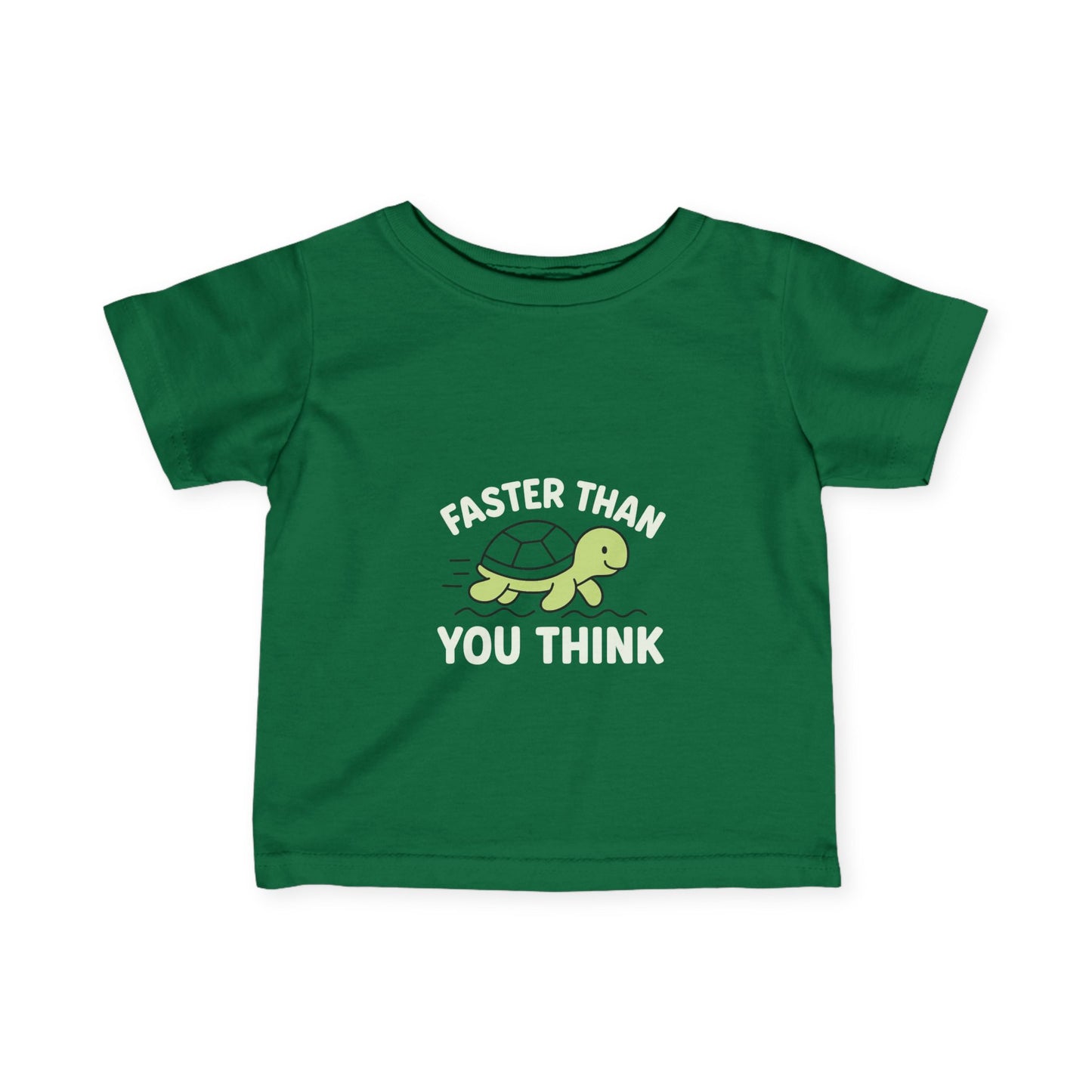 Faster Than You Think Turtle Infant Tee – Baby Shirt Supporting Ocean Cleanup