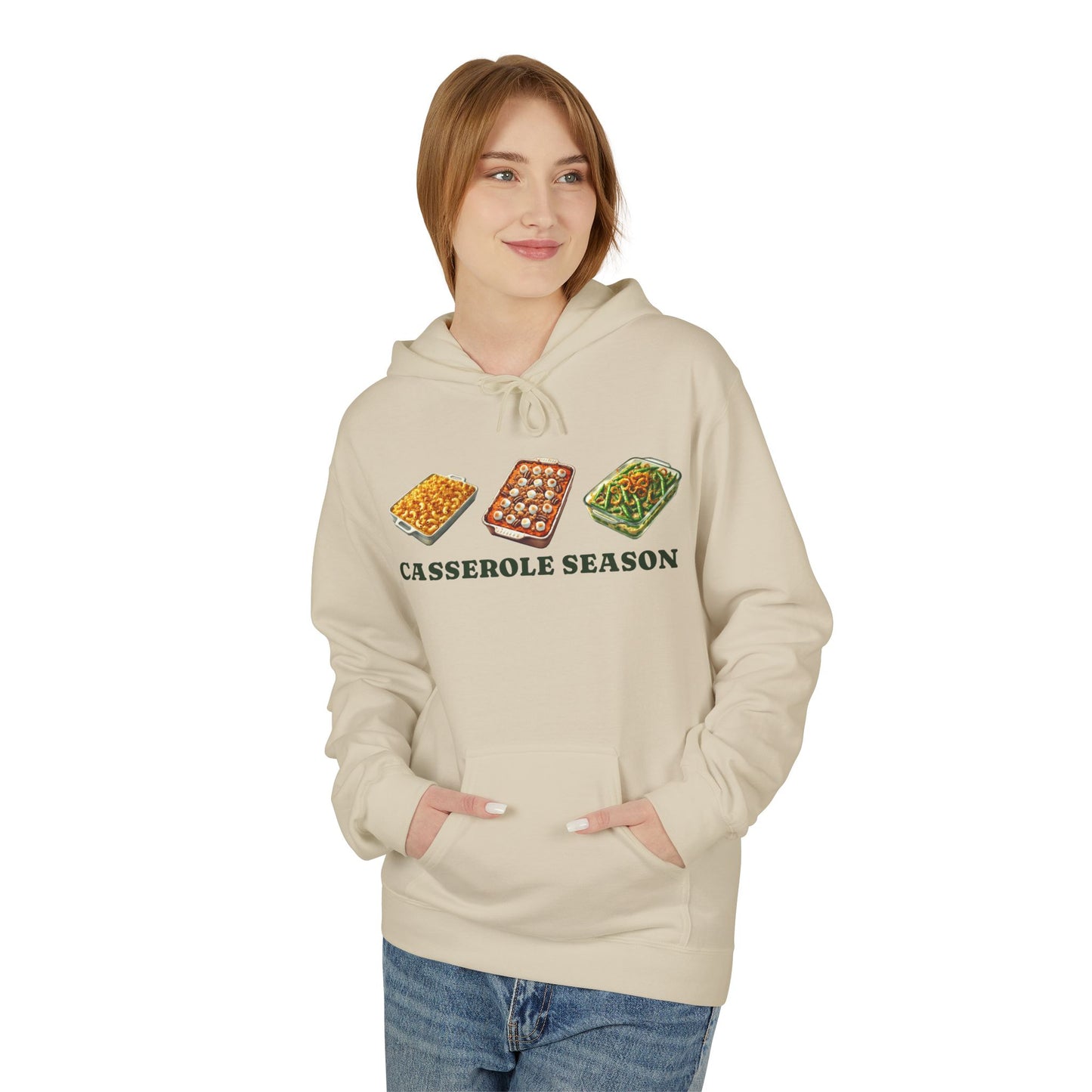 Casserole Season Hoodie – Cozy Holiday Meal-Inspired Unisex Fleece Hoodie | Nine Scoops
