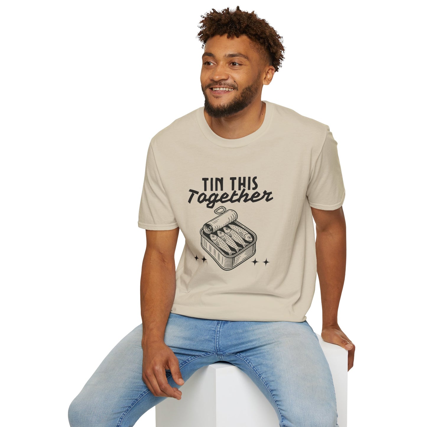 Tin This Together – Funny Sardine Unisex T-Shirt for Ocean Wellness & Plastic Pollution Awareness