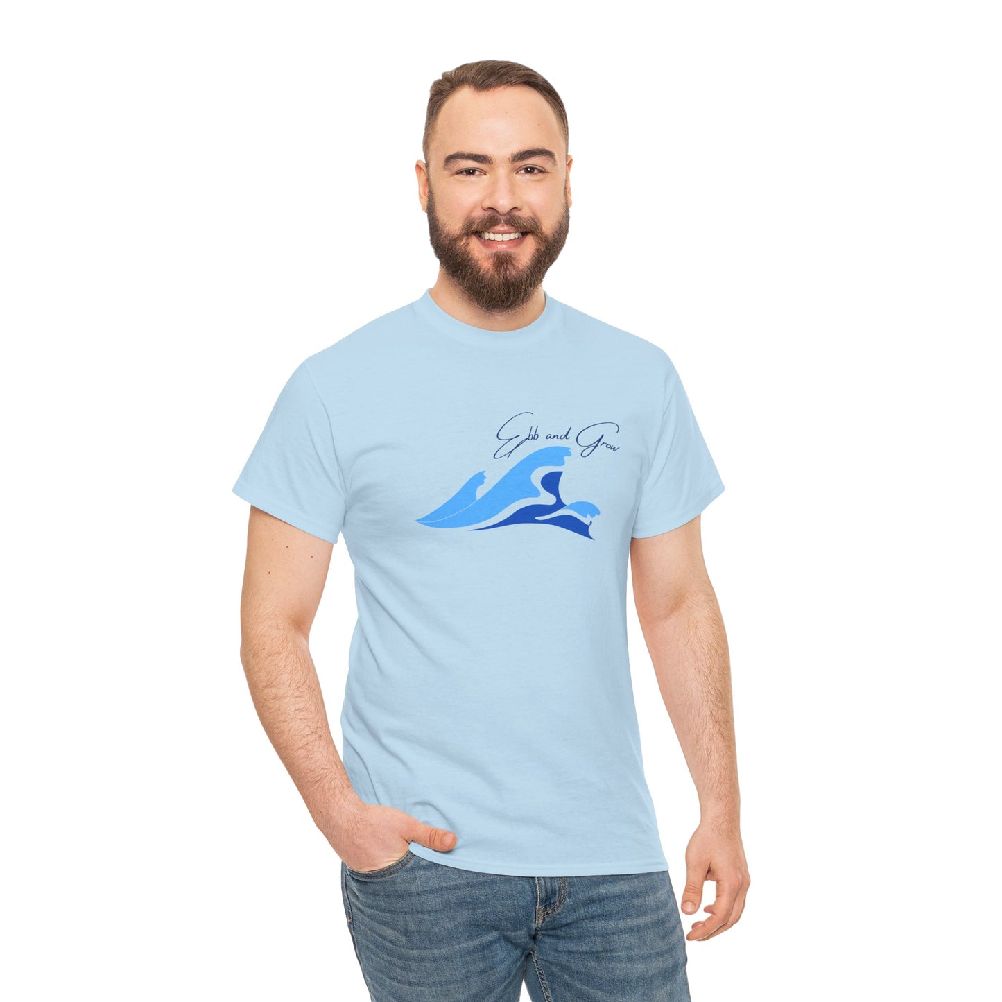 Ebb and Grow Tee – Tide-Inspired Unisex Cotton T-Shirt for Personal Growth & Ocean Wellness