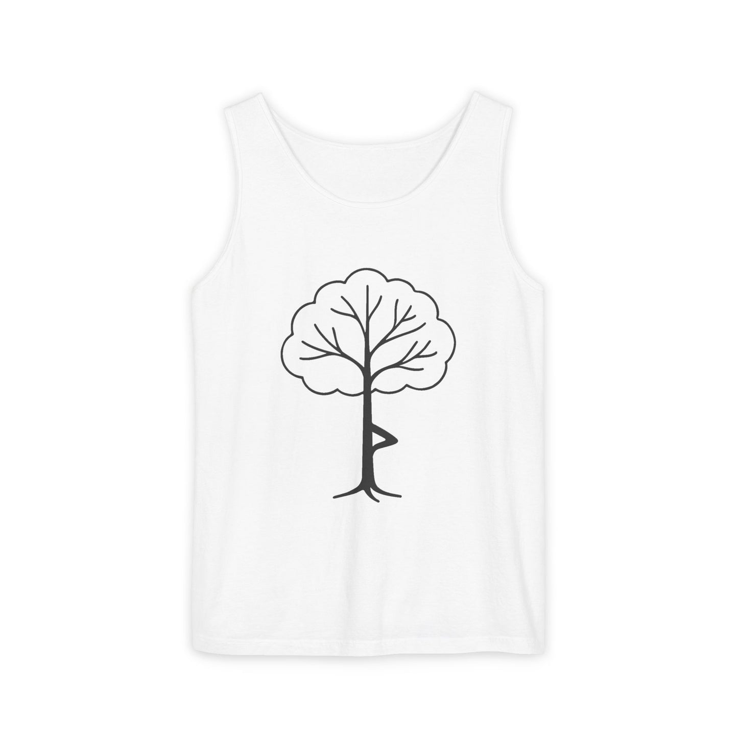 Tree Pose Yoga Tank – Unisex Garment-Dyed Mindfulness Top