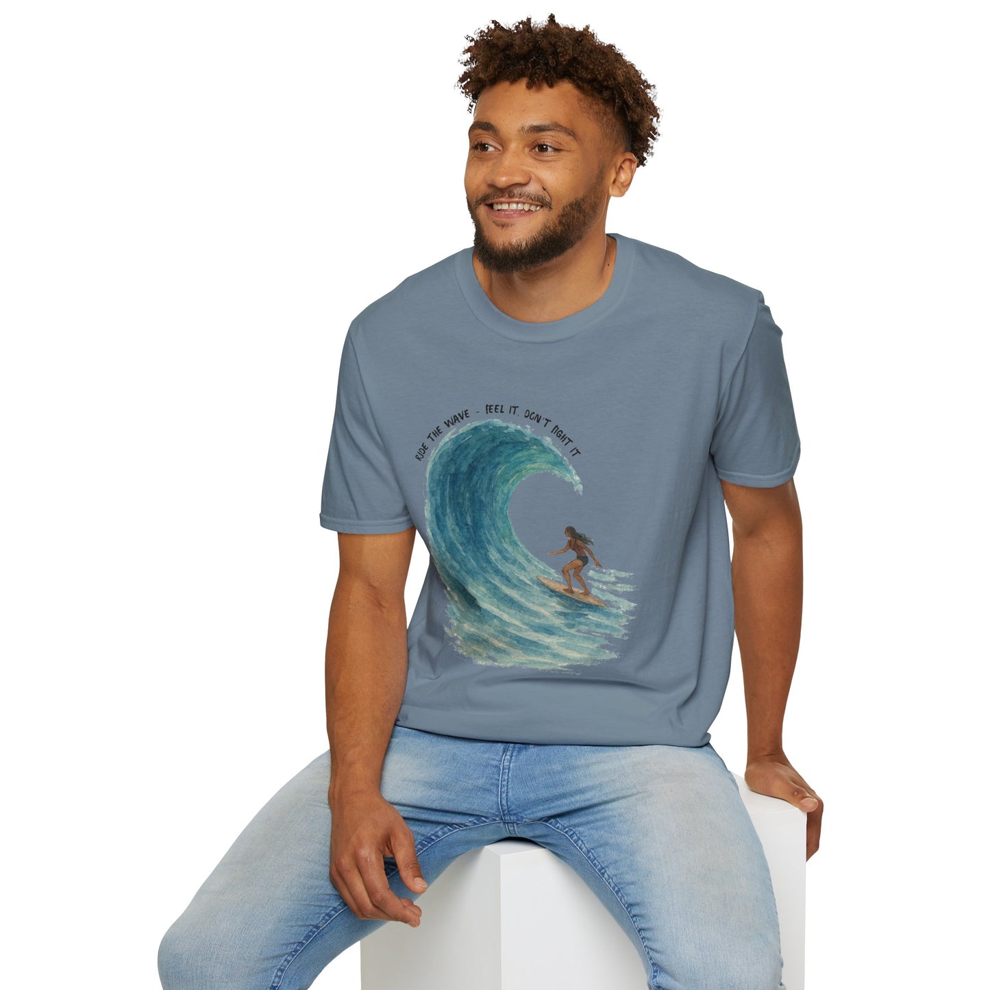 Ride the Wave Surf Tee – Mental Health & Ocean Wellness Shirt