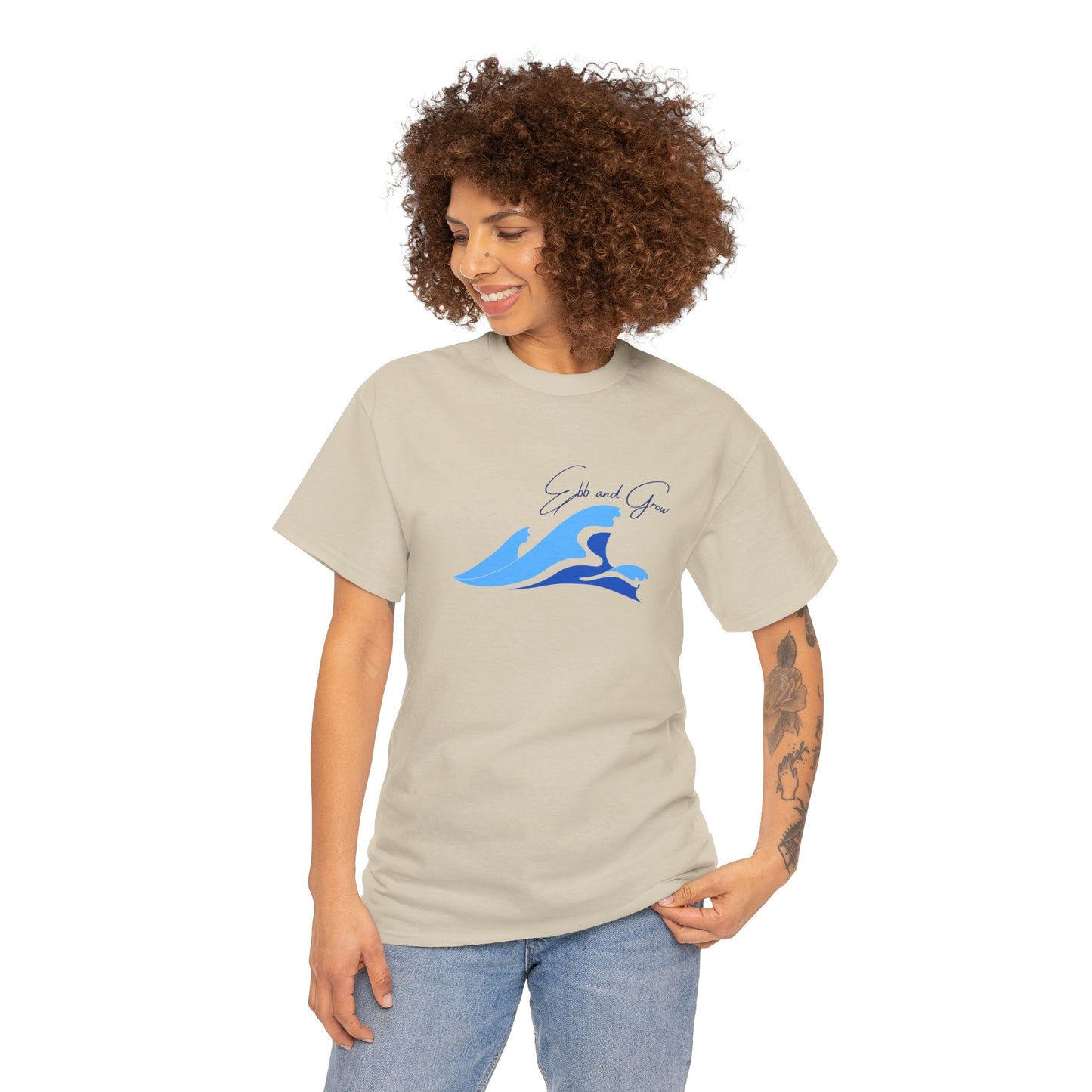 Ebb and Grow Tee – Tide-Inspired Unisex Cotton T-Shirt for Personal Growth & Ocean Wellness