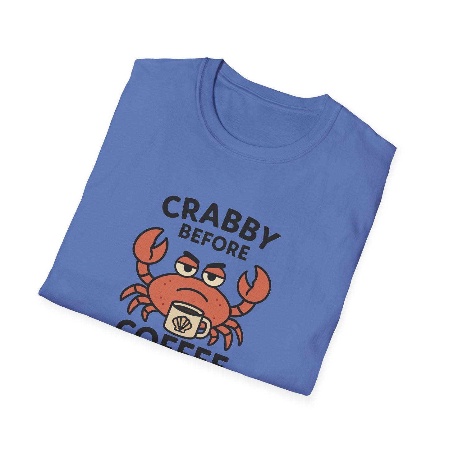 Crabby Before Coffee Ocean T-Shirt – Funny Crab & Coffee Unisex Tee