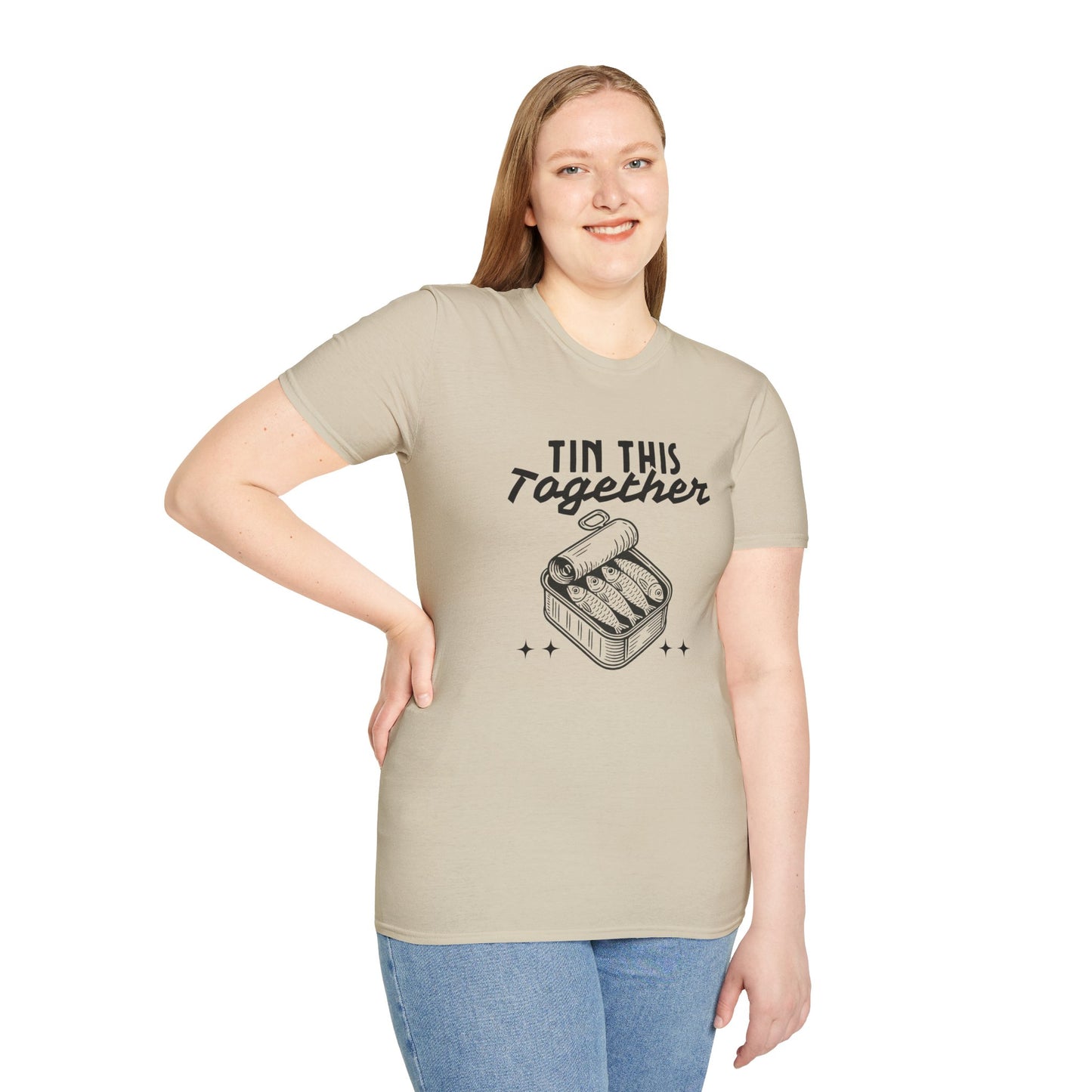 Tin This Together – Funny Sardine Unisex T-Shirt for Ocean Wellness & Plastic Pollution Awareness