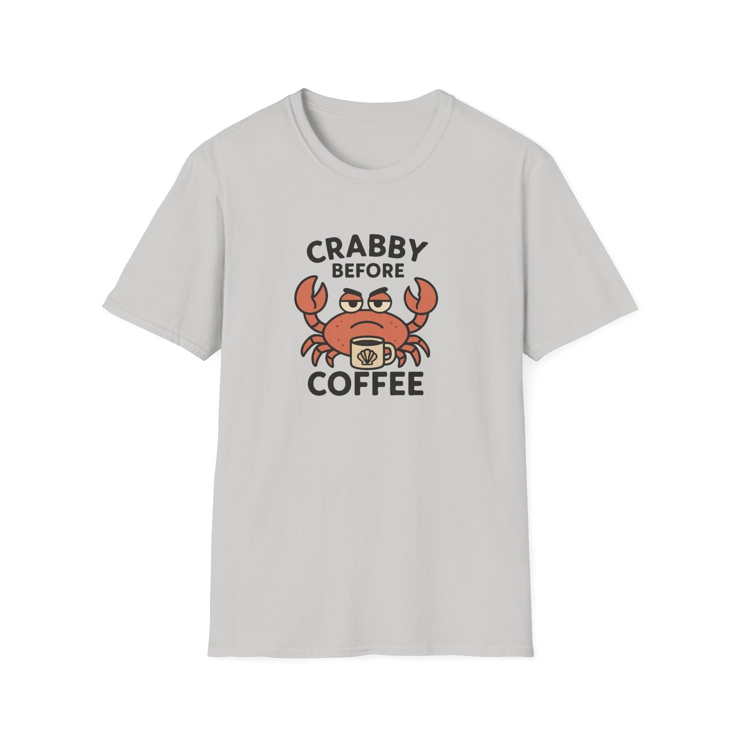 Crabby Before Coffee Ocean T-Shirt – Funny Crab & Coffee Unisex Tee