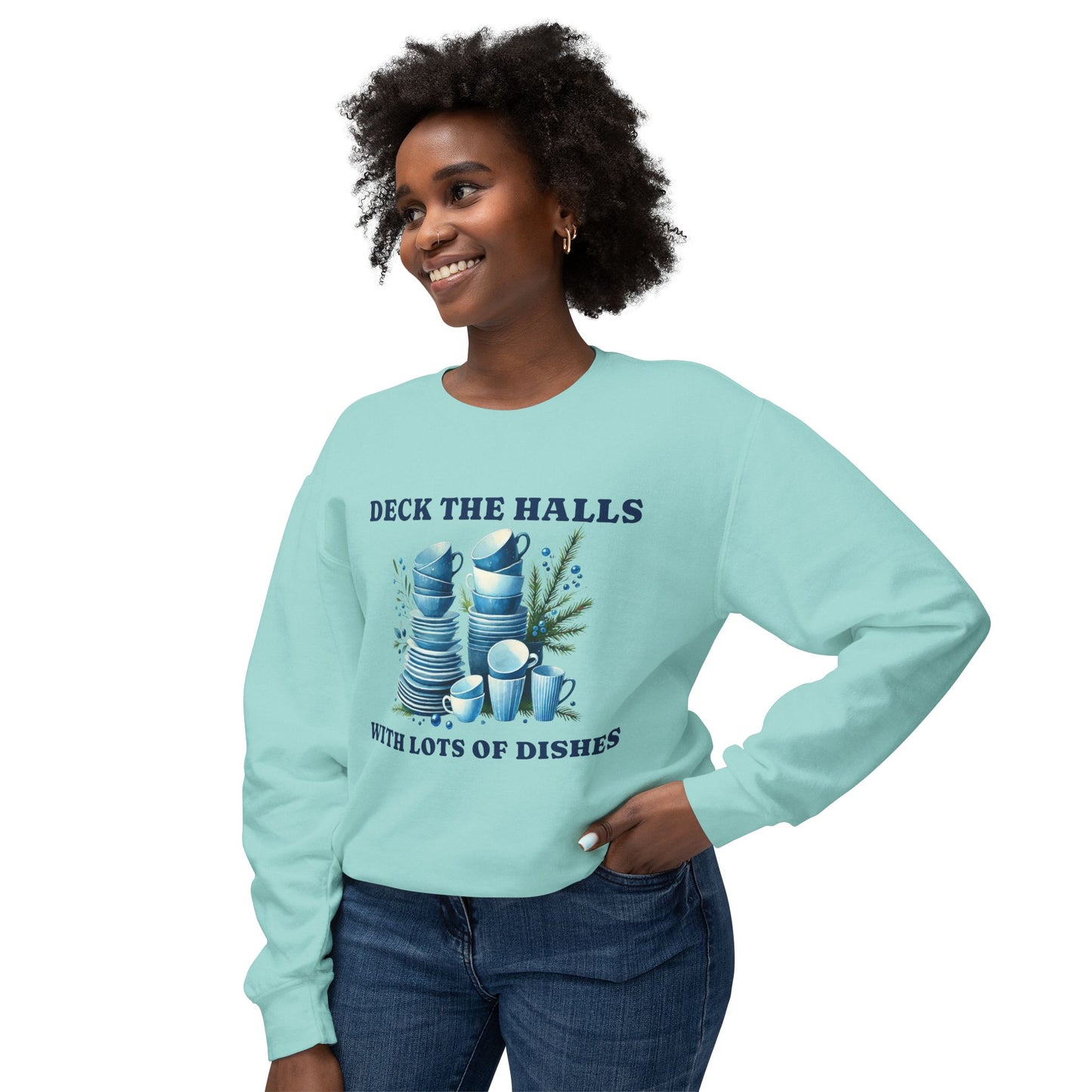 Deck the Halls with Lots of Dishes Sweatshirt – Christmas Dinner Inspired Unisex Crewneck | Nine Scoops