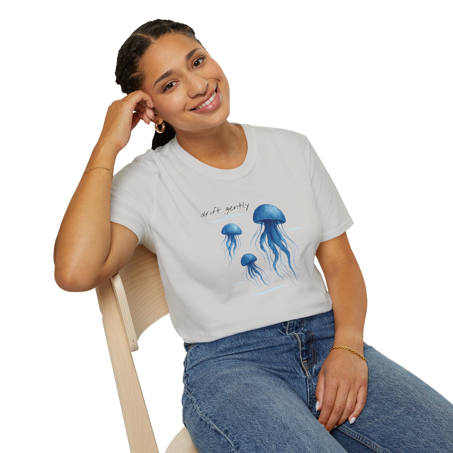 Drift Gently Jellyfish Tee – Be Kind to Yourself & Protect the Ocean