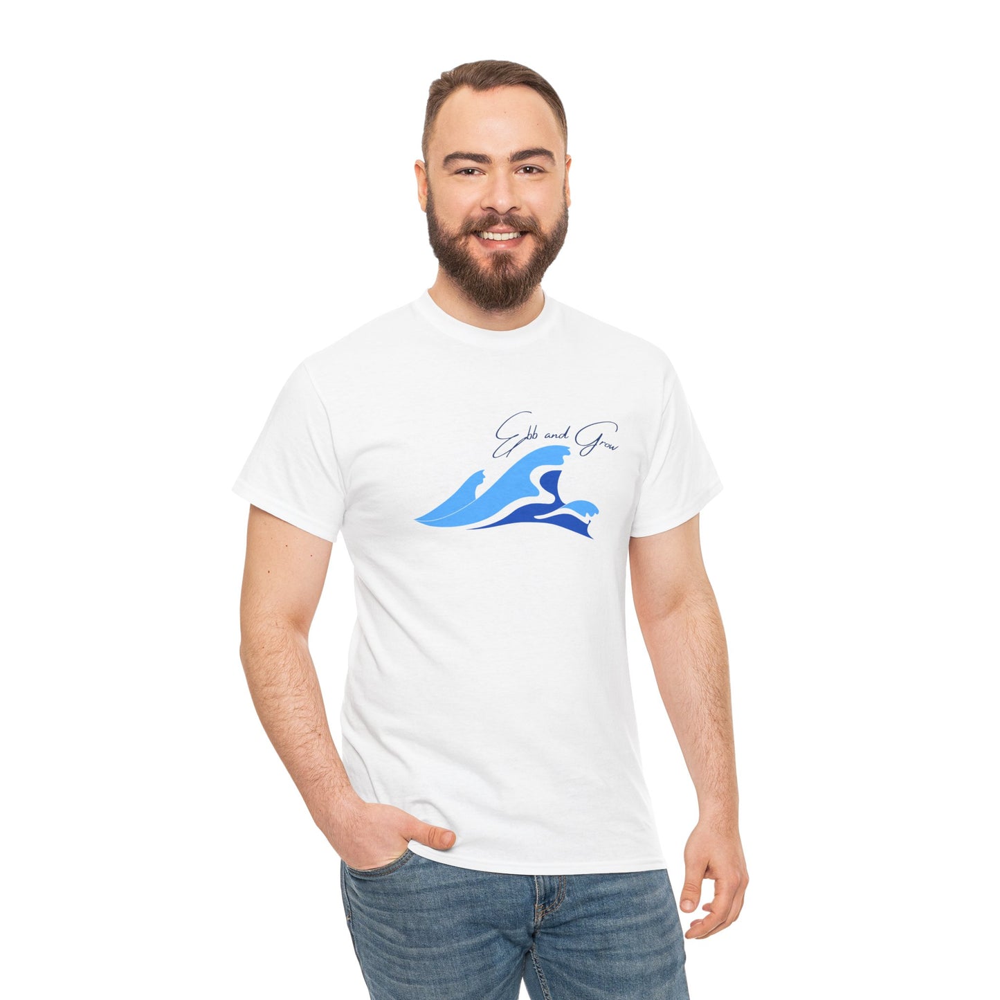 Ebb and Grow Tee – Tide-Inspired Unisex Cotton T-Shirt for Personal Growth & Ocean Wellness