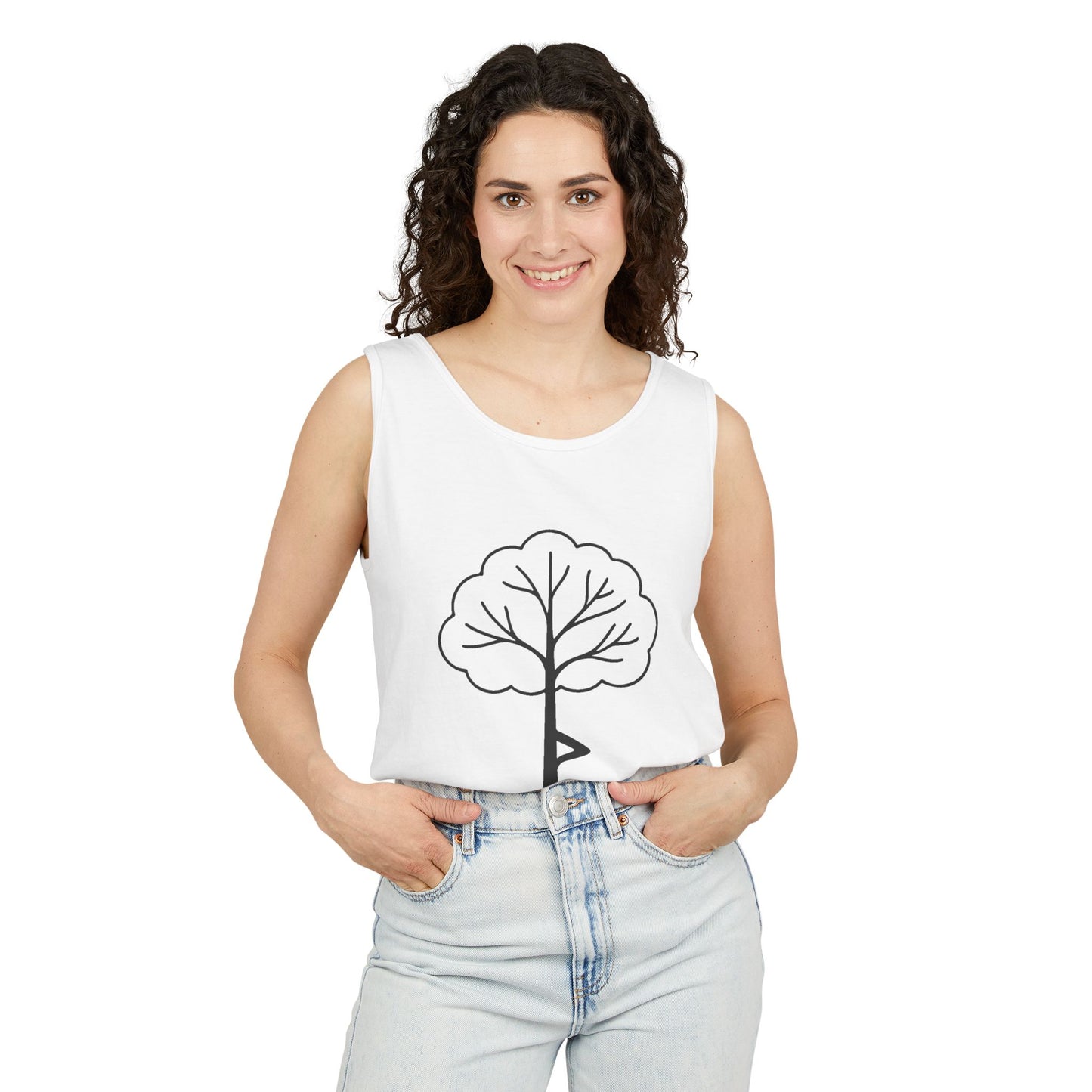Tree Pose Yoga Tank – Unisex Garment-Dyed Mindfulness Top