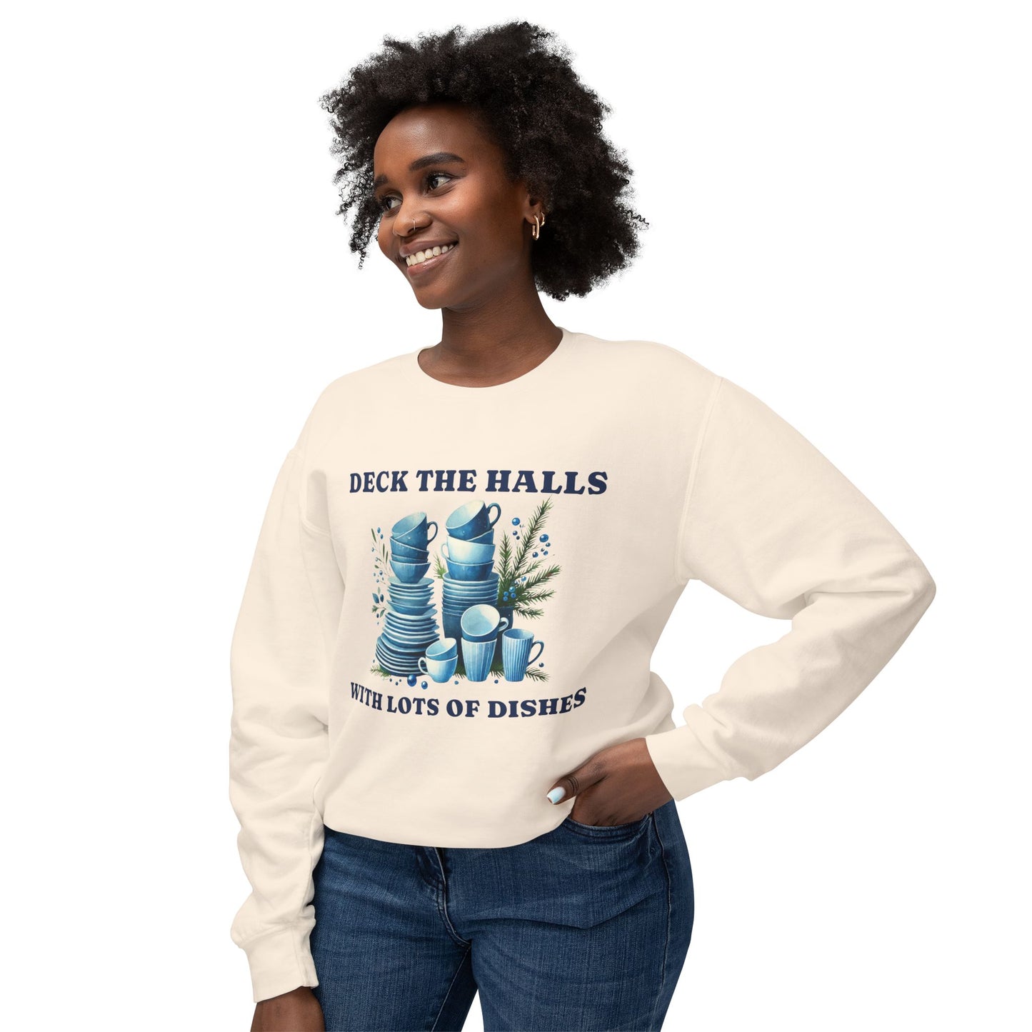 Deck the Halls with Lots of Dishes Sweatshirt – Christmas Dinner Inspired Unisex Crewneck | Nine Scoops