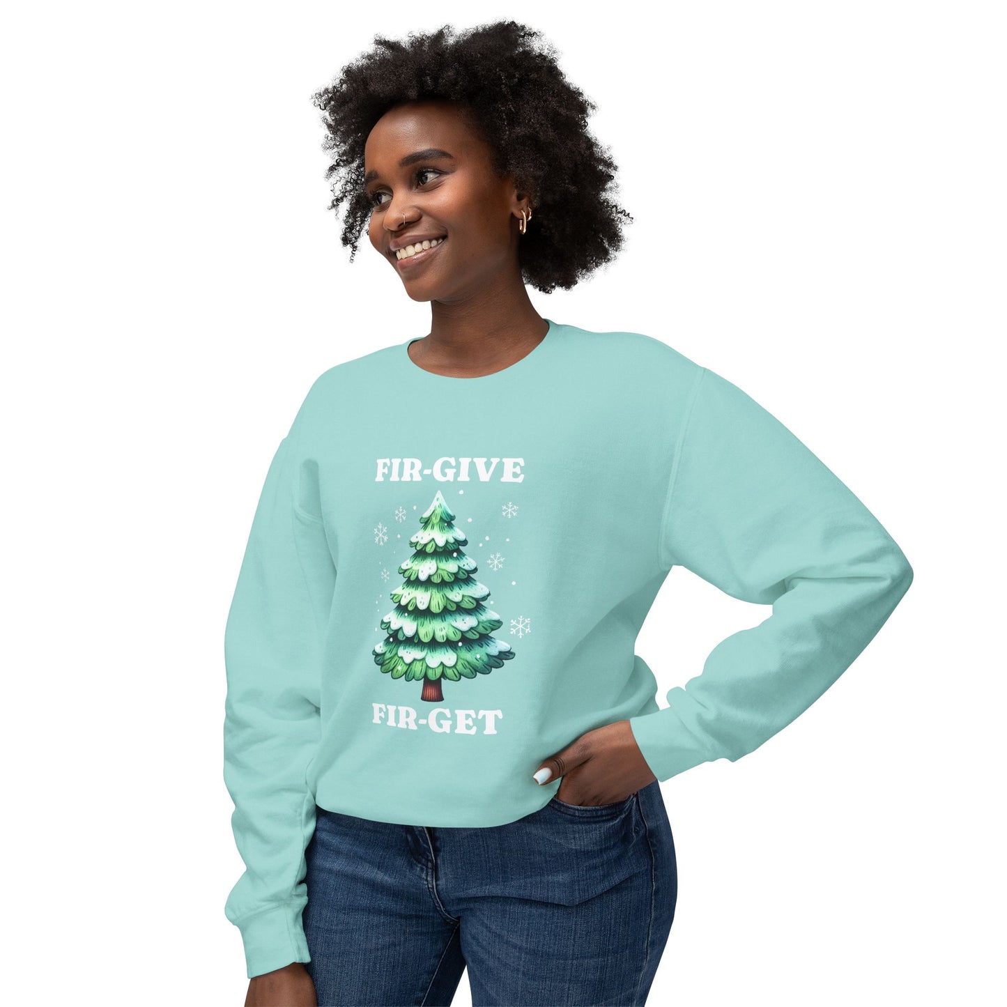 FIR-GIVE and FIR-GET Unisex Lightweight Crewneck Sweatshirt | Nine Scoops Wellness Collection
