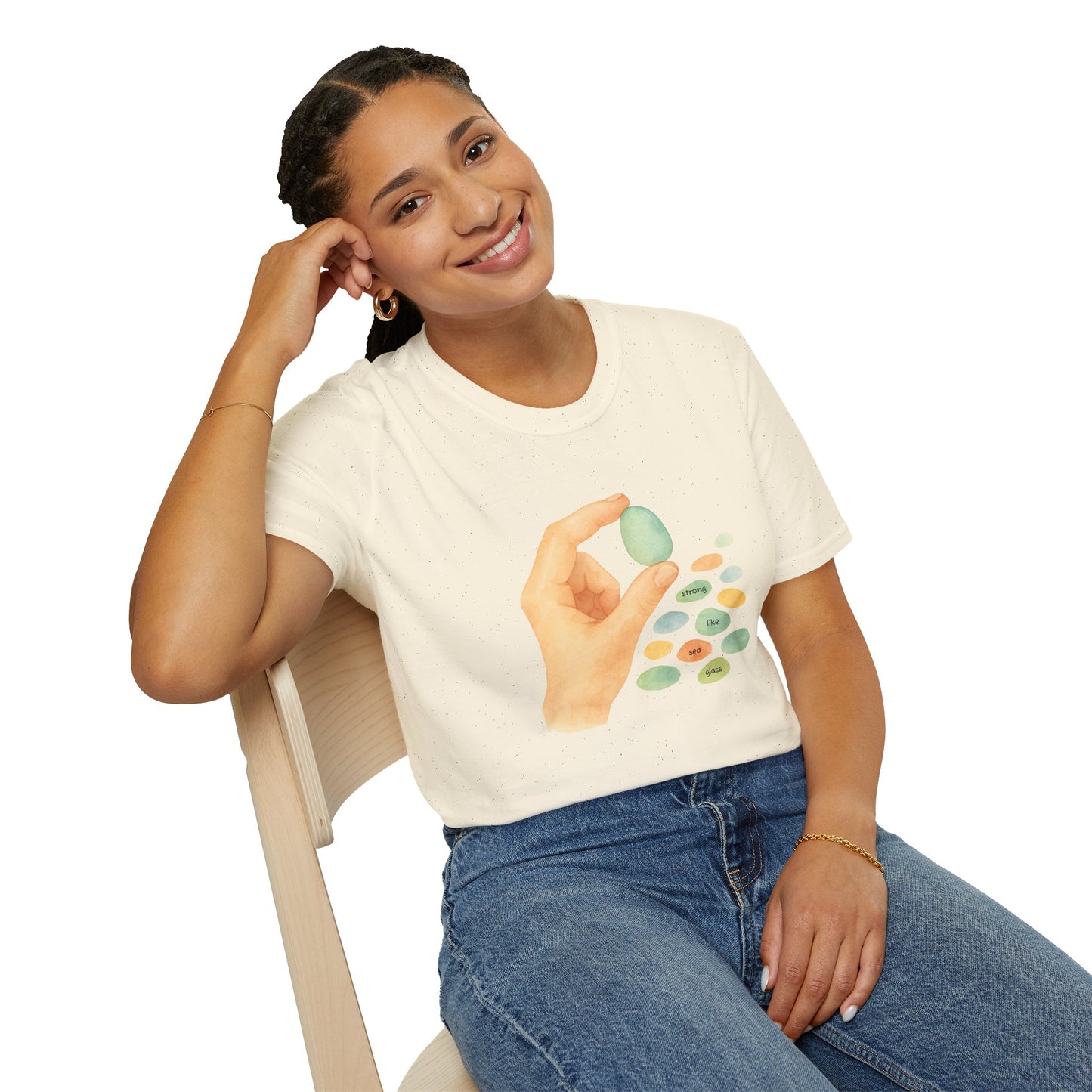 Strong Like Sea Glass Tee – Inner Strength & Ocean Kindness T-Shirt