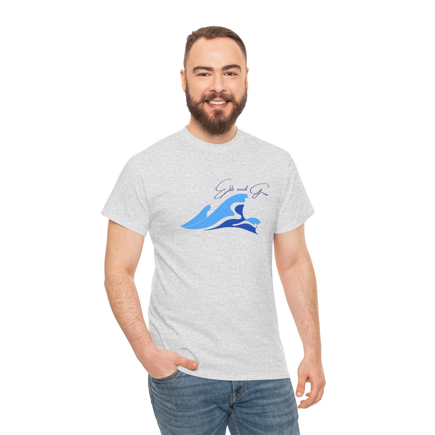 Ebb and Grow Tee – Tide-Inspired Unisex Cotton T-Shirt for Personal Growth & Ocean Wellness