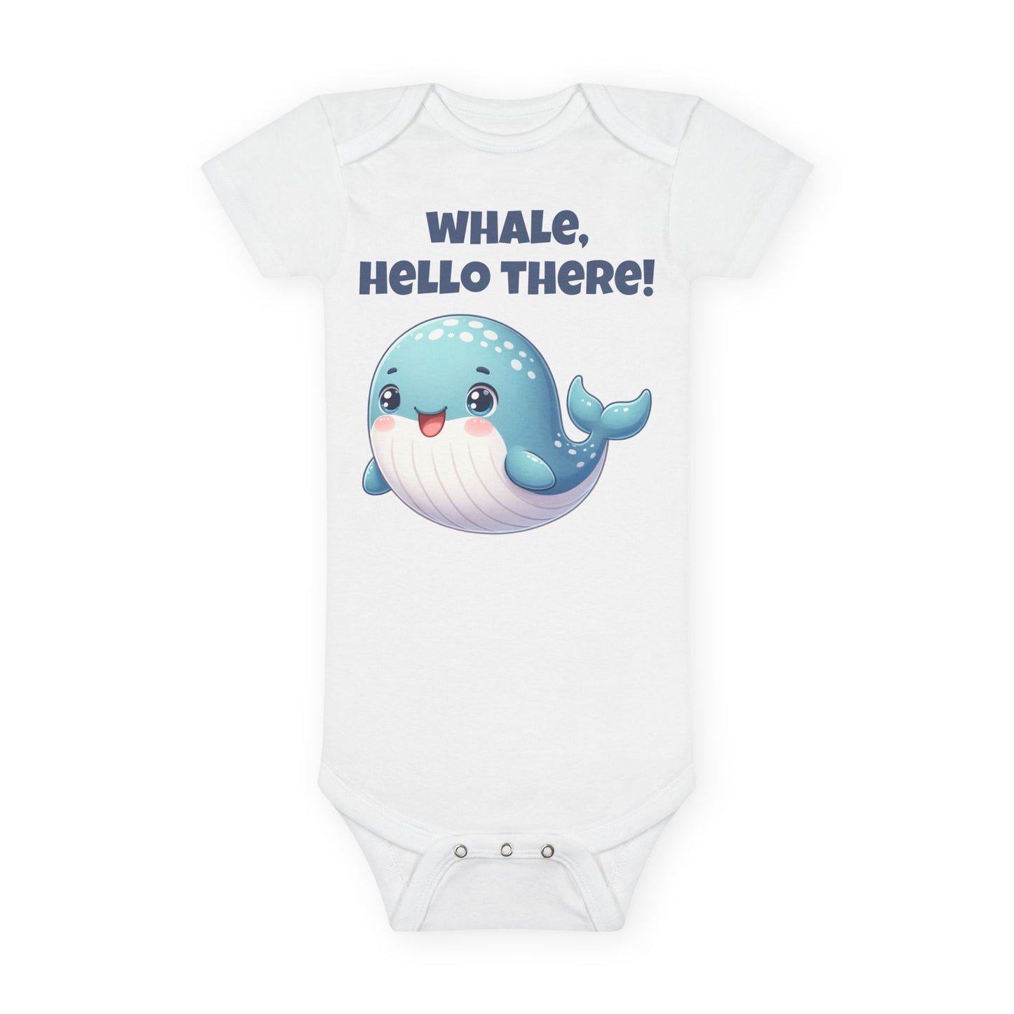 Whale Hello There! Organic Whale Baby Bodysuit – Ocean-Inspired Onesie® from Nine Scoops