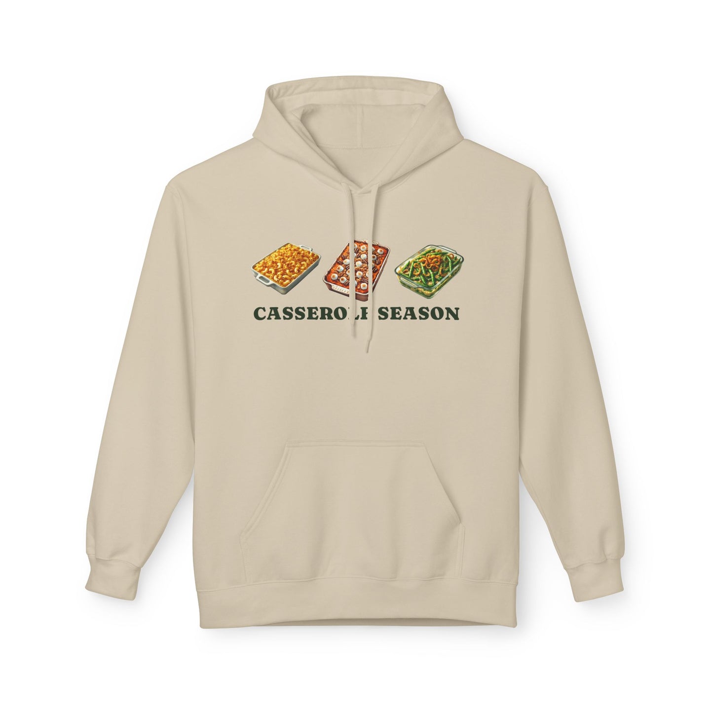 Casserole Season Hoodie – Cozy Holiday Meal-Inspired Unisex Fleece Hoodie | Nine Scoops