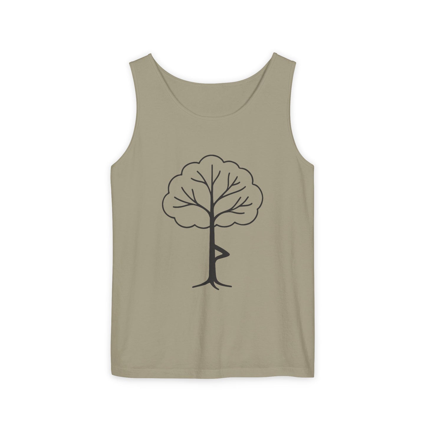 Tree Pose Yoga Tank – Unisex Garment-Dyed Mindfulness Top