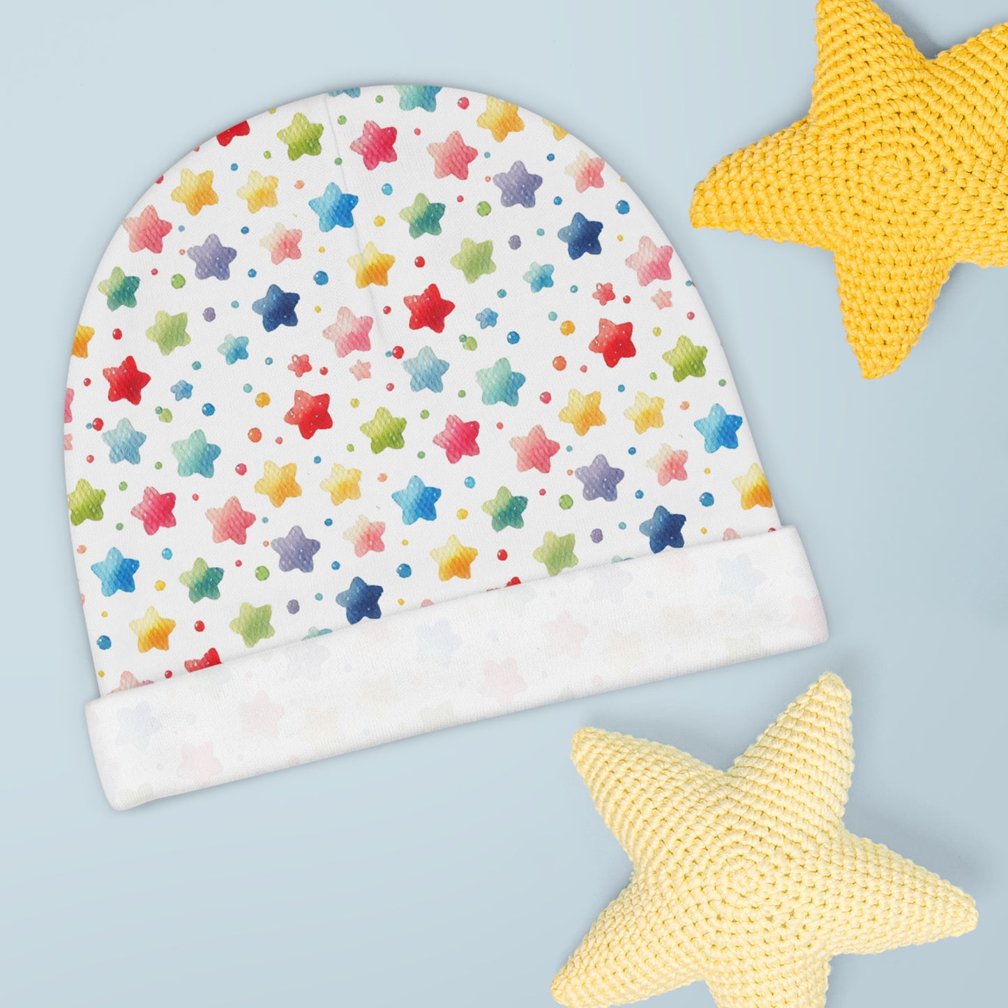 Rainbow Stars Baby Beanie – Colorful Hat for Newborns and Infants