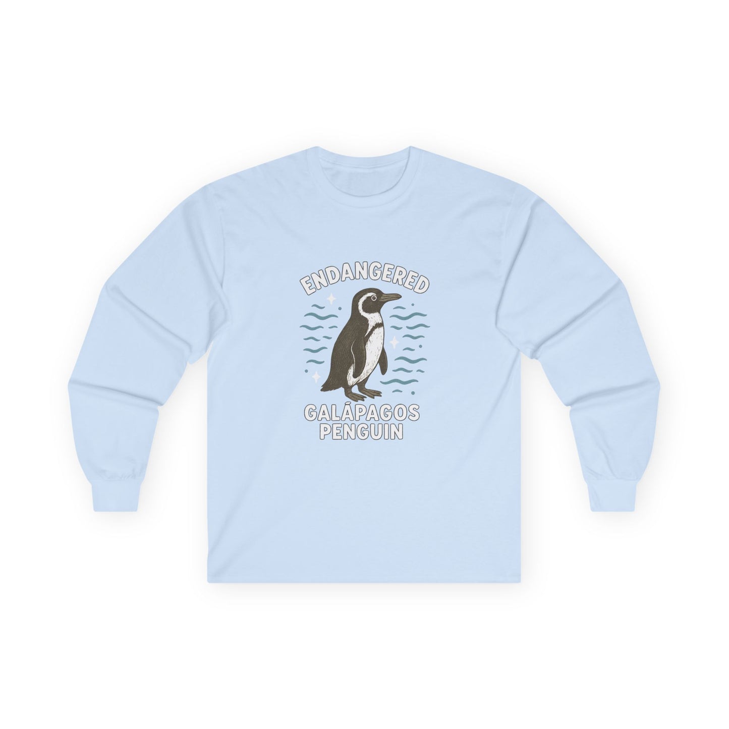 Endangered Galápagos Penguin Long Sleeve Shirt – Ocean Conservation Tee by Nine Scoops