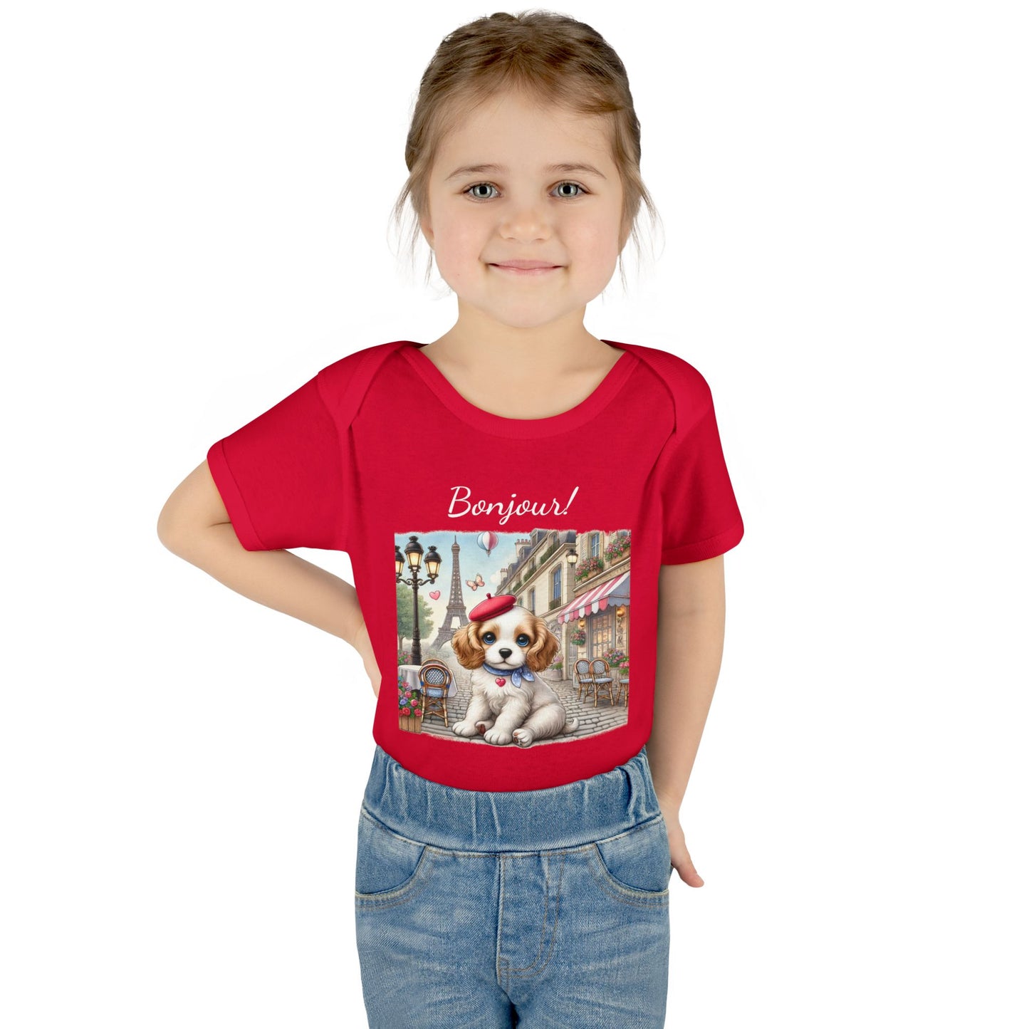 Bonjour Paris! Adorable French Spaniel Baby Bodysuit - Perfect Gift for Little Ones