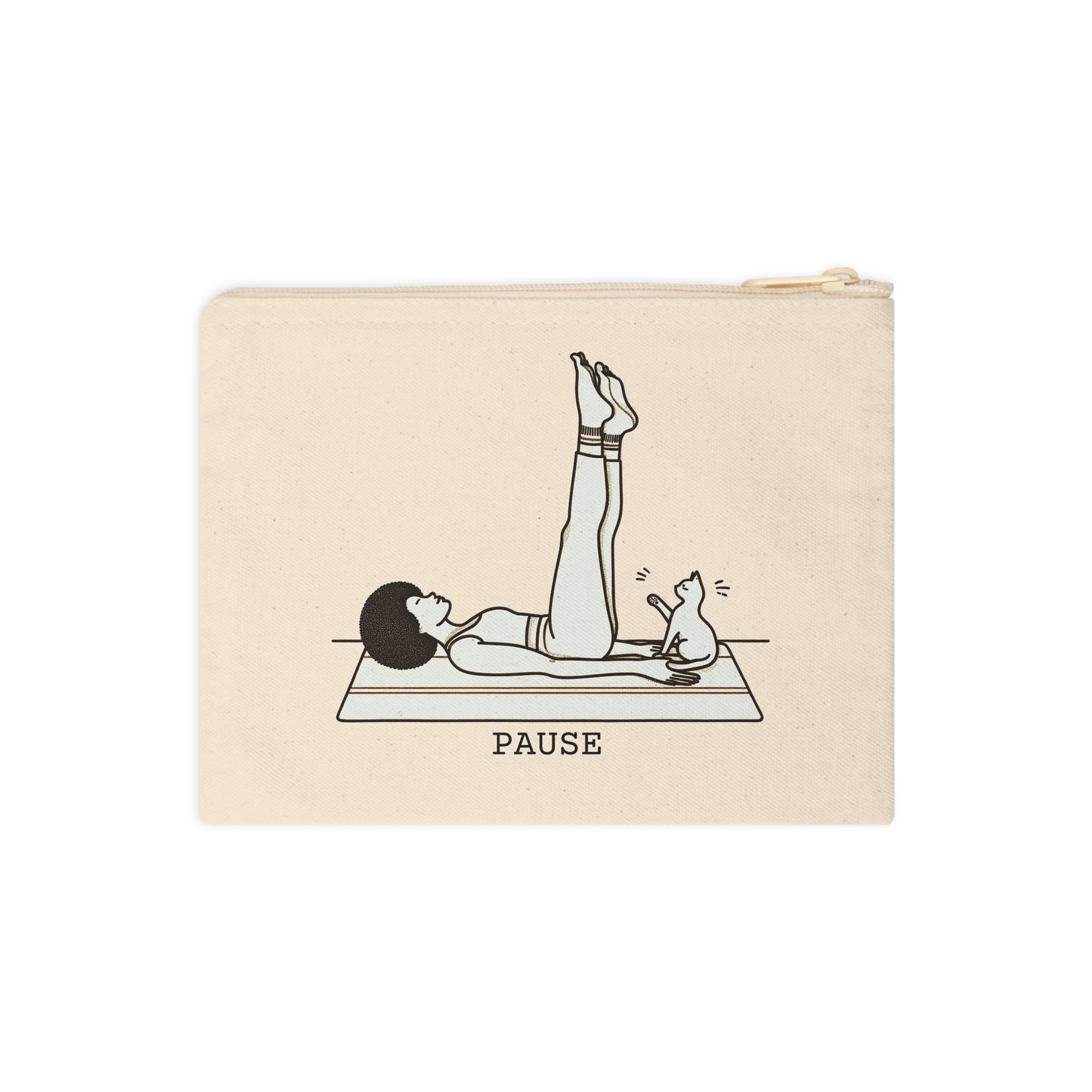 Pause - Yoga Cat Accessory Zipper Pouch