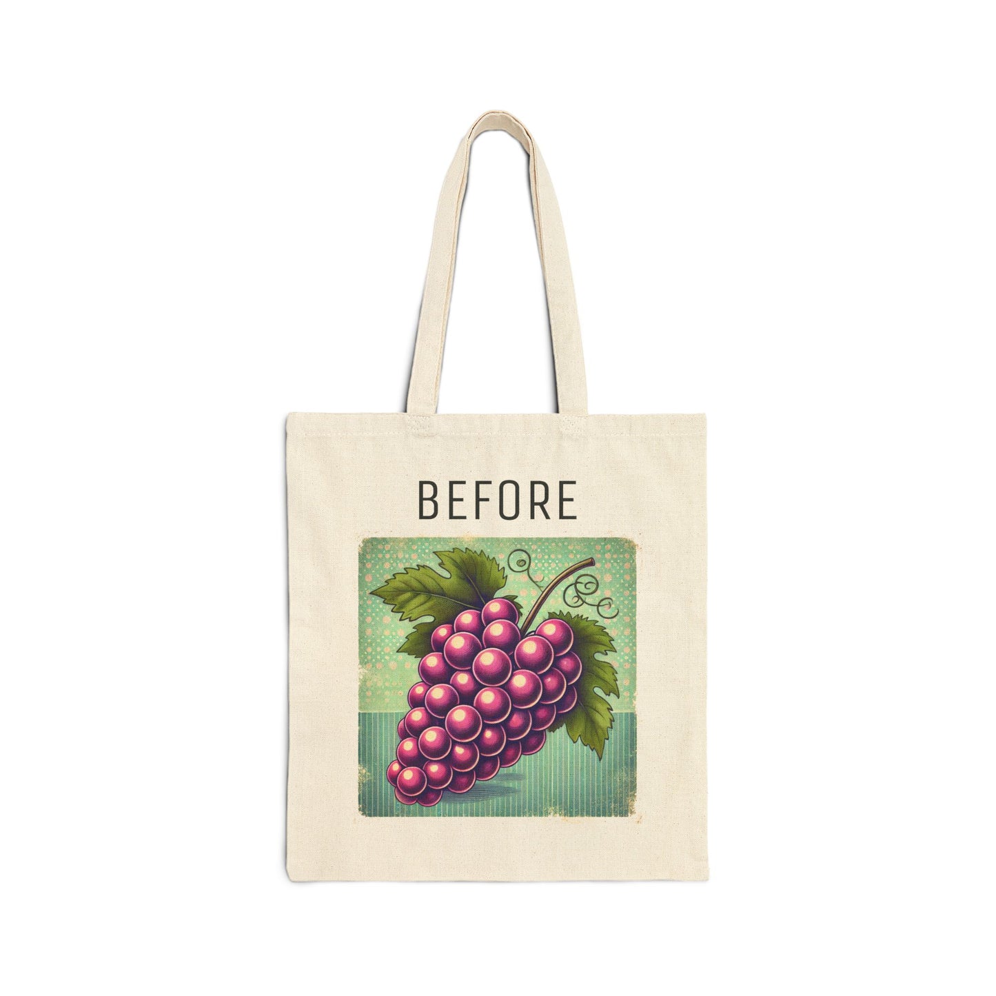 Vintage Vino Reversible Tote Bag - Before and After Grapes and Wine Design