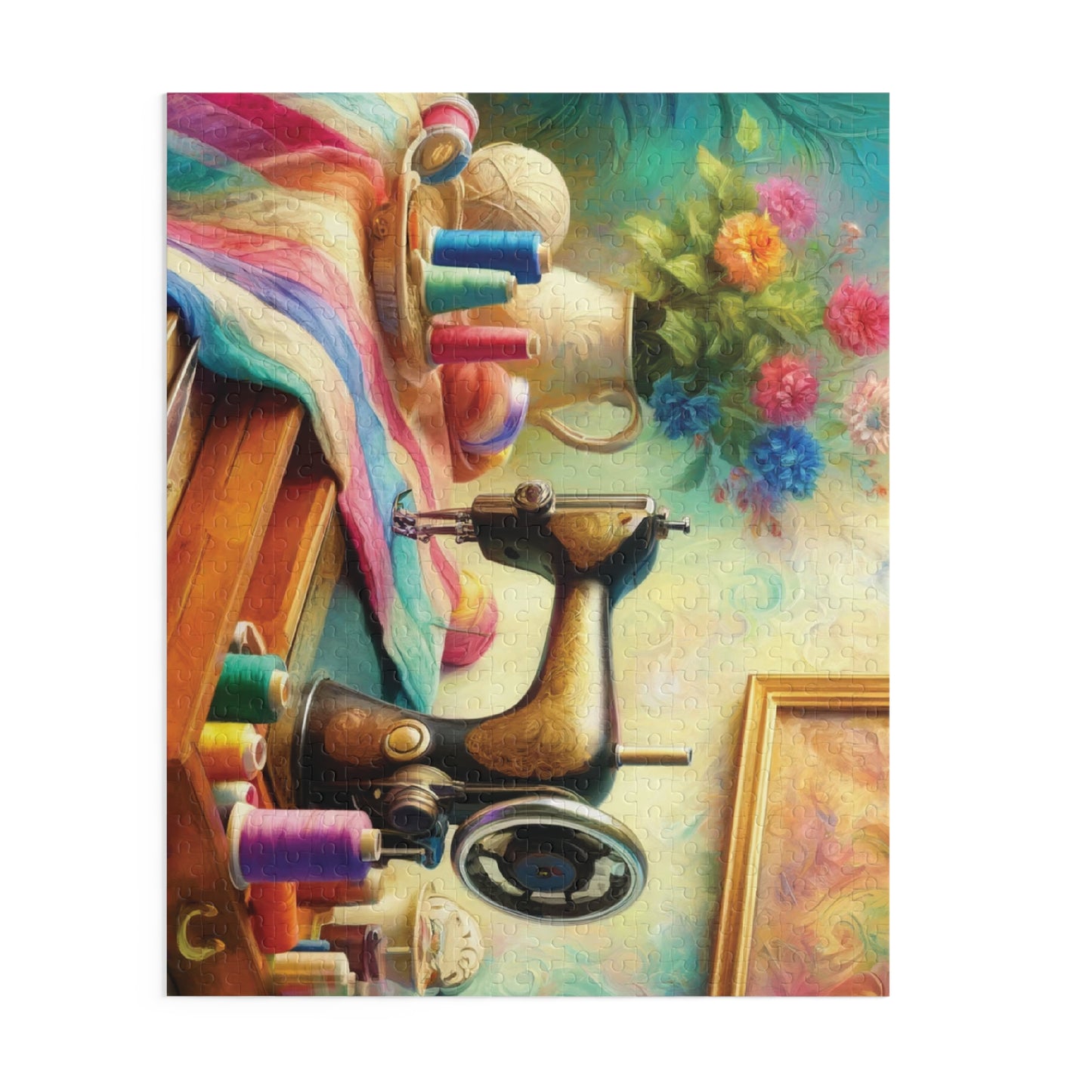 Vintage Sewing Machine 500-Piece Jigsaw Puzzle – Perfect Gift for Sewing Enthusiasts and Mindfulness Activity