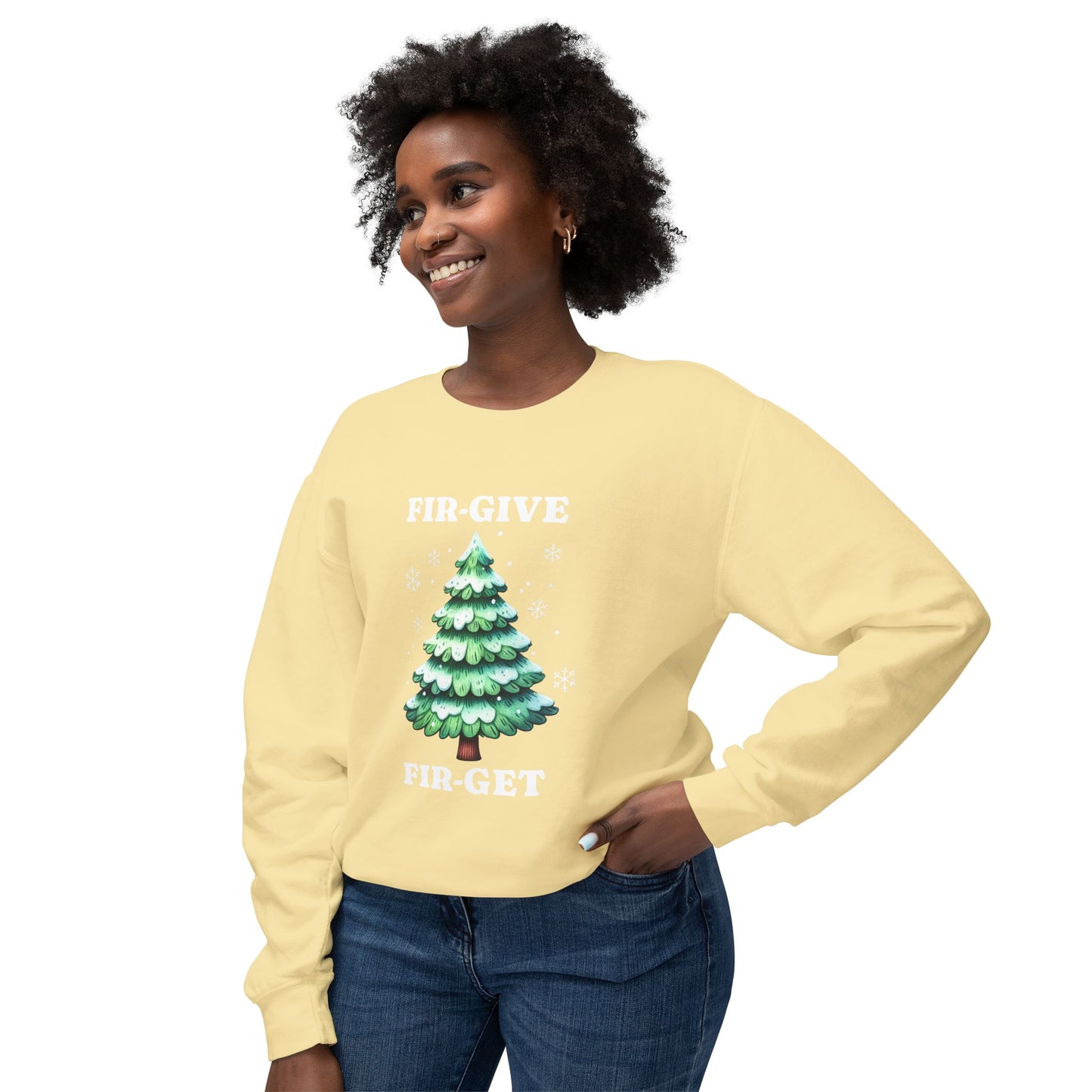 FIR-GIVE and FIR-GET Unisex Lightweight Crewneck Sweatshirt | Nine Scoops Wellness Collection