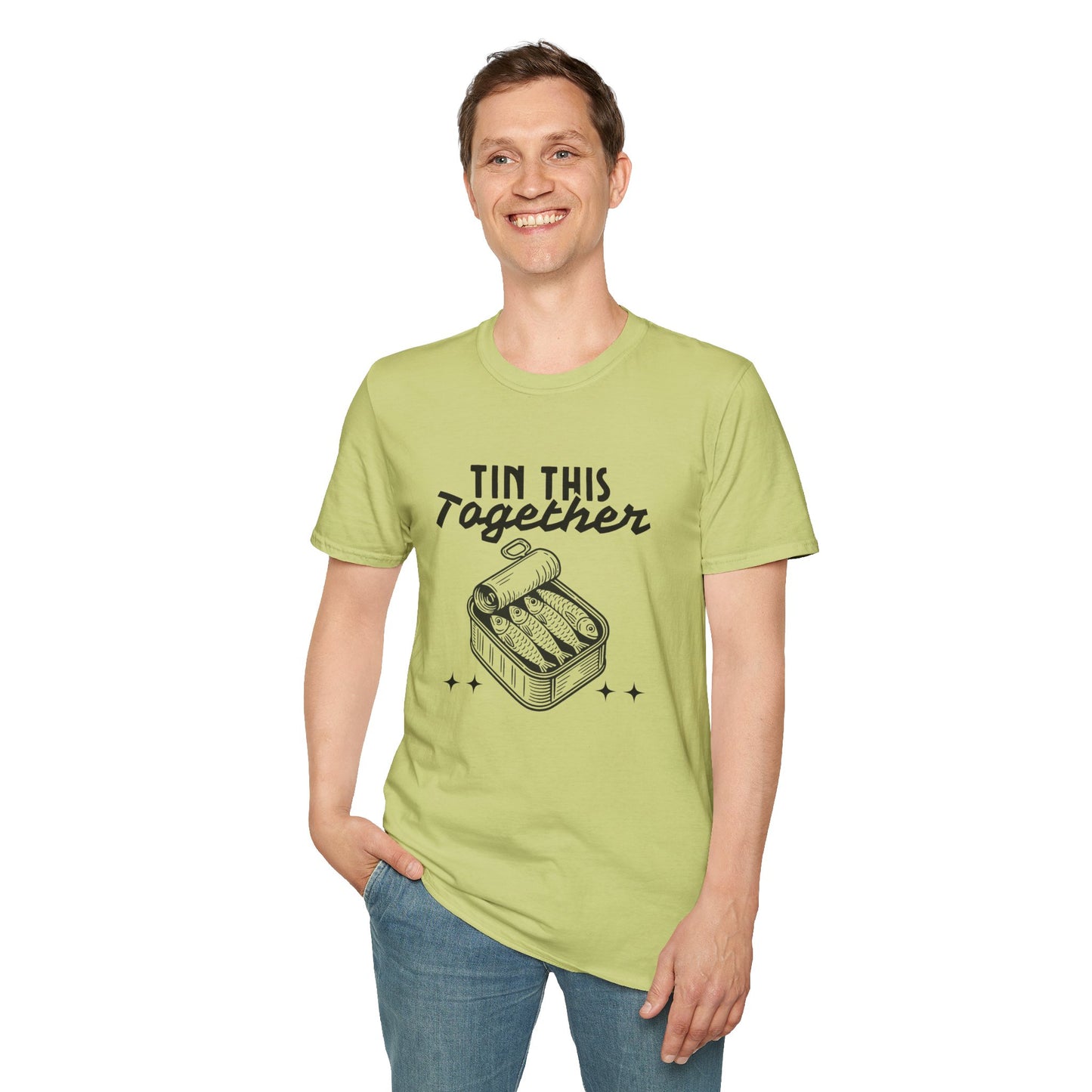 Tin This Together – Funny Sardine Unisex T-Shirt for Ocean Wellness & Plastic Pollution Awareness