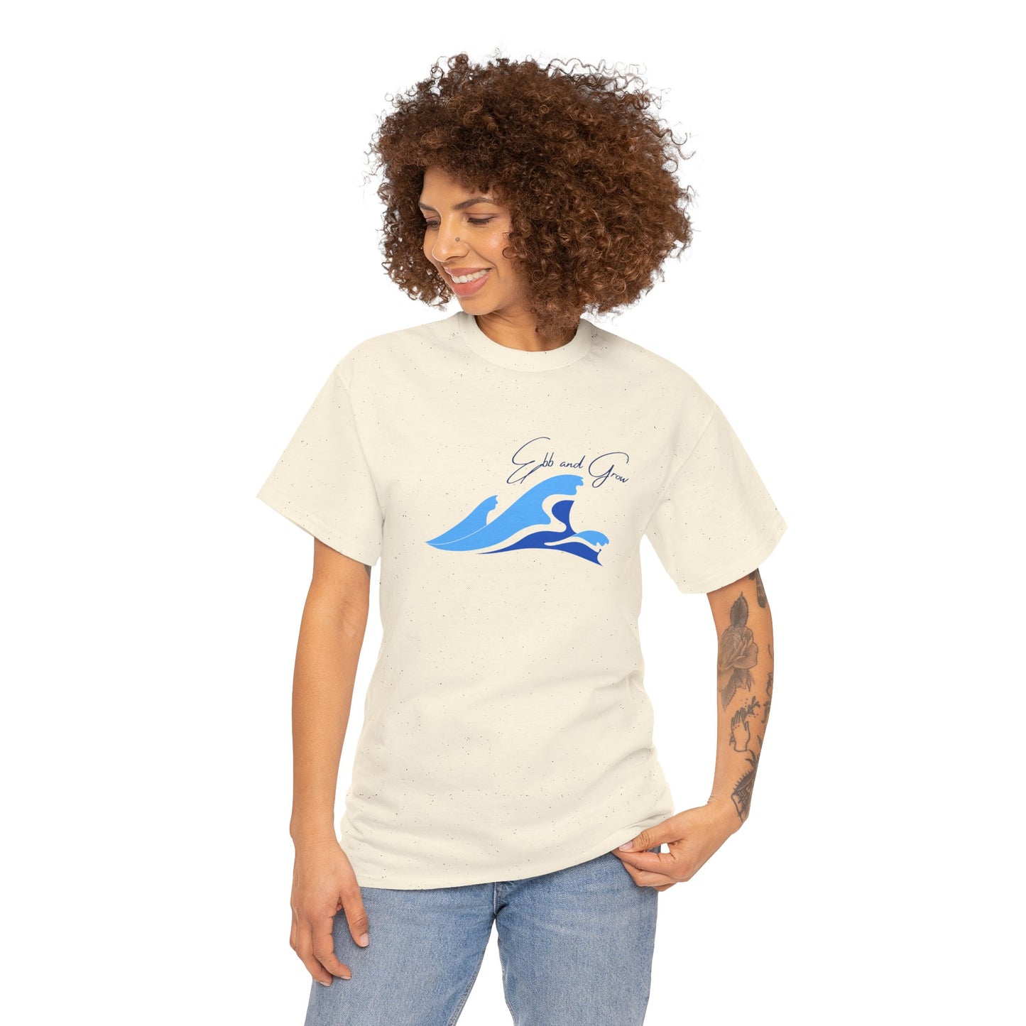 Ebb and Grow Tee – Tide-Inspired Unisex Cotton T-Shirt for Personal Growth & Ocean Wellness