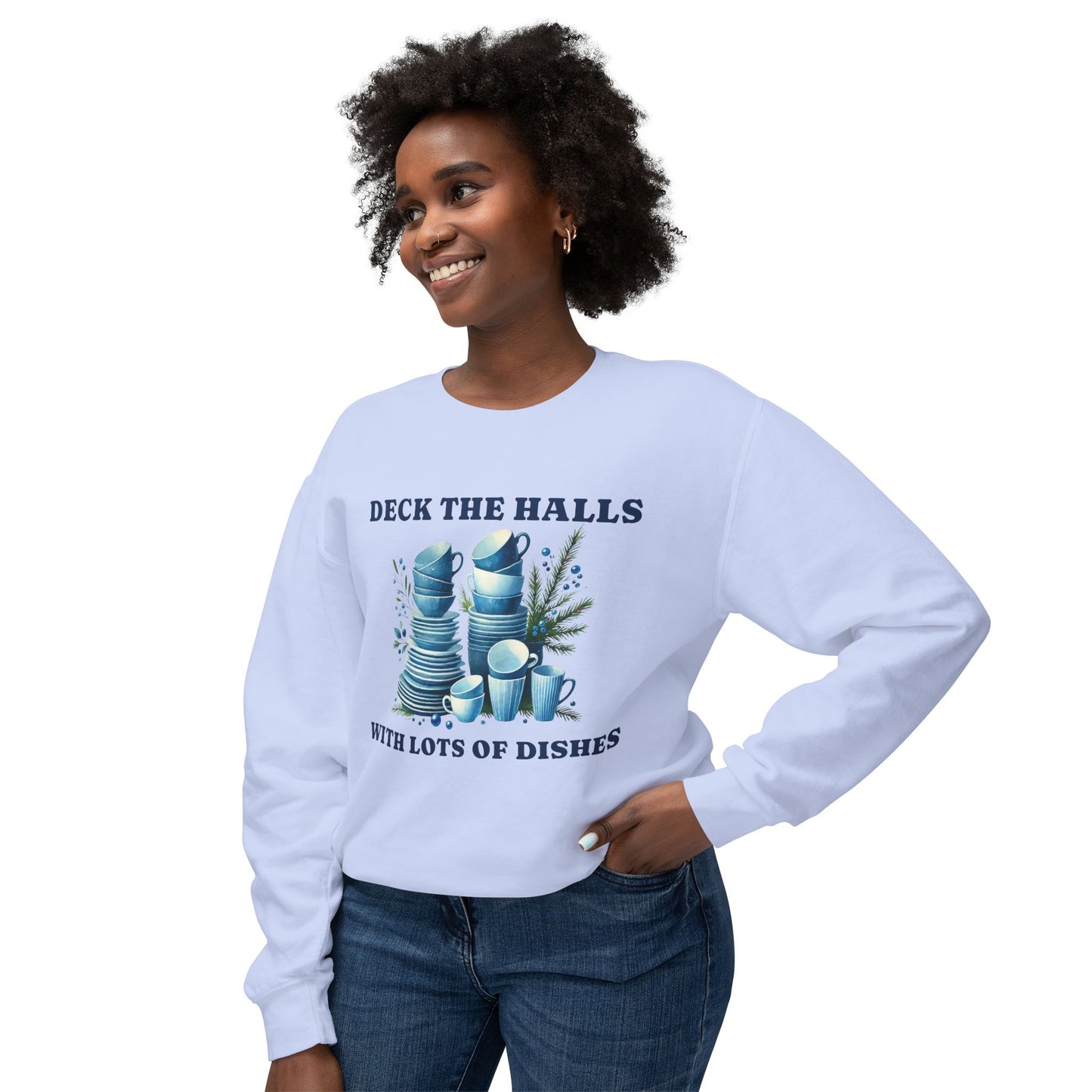Deck the Halls with Lots of Dishes Sweatshirt – Christmas Dinner Inspired Unisex Crewneck | Nine Scoops