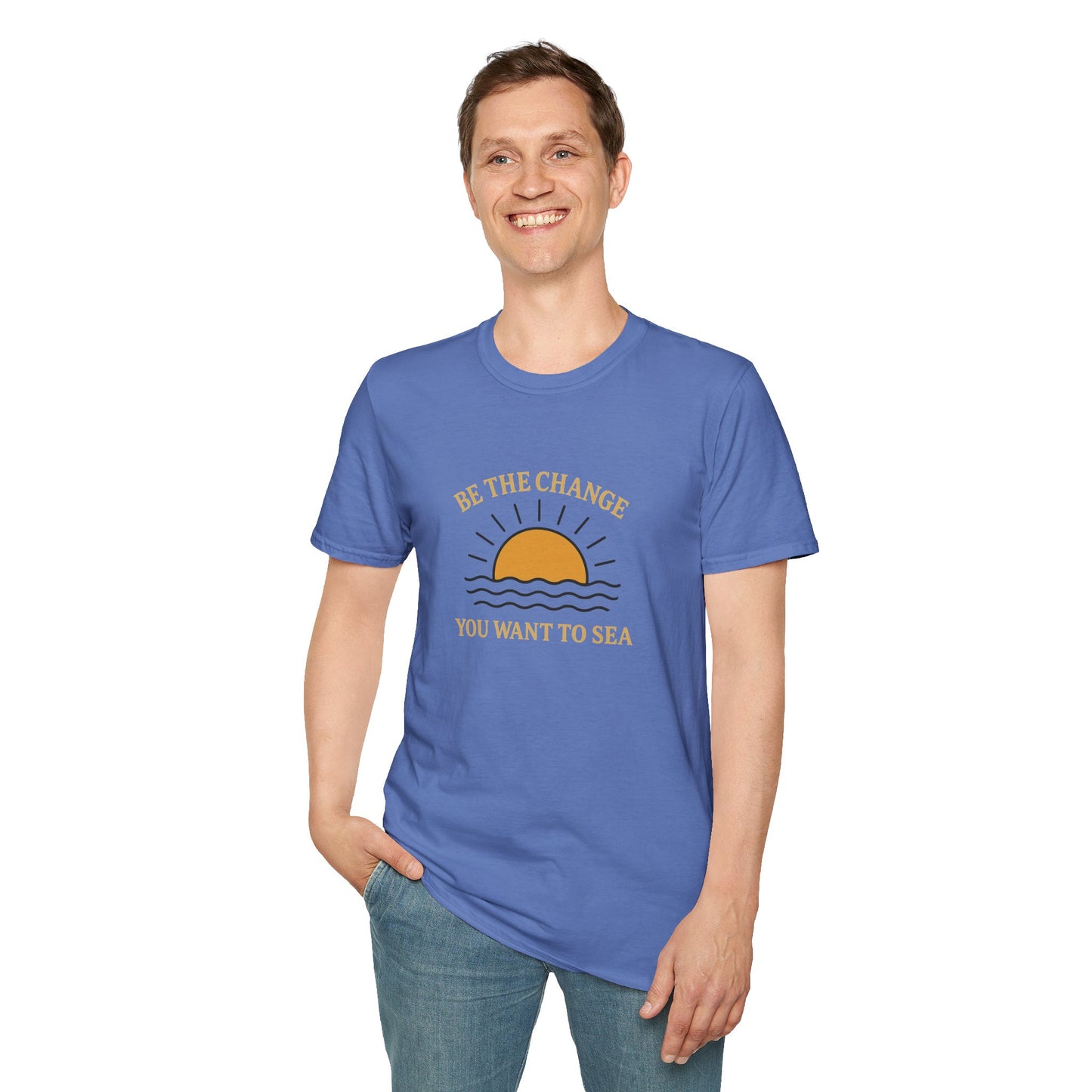 Be the Change You Want to Sea T-Shirt – Sunrise Ocean Quote Tee