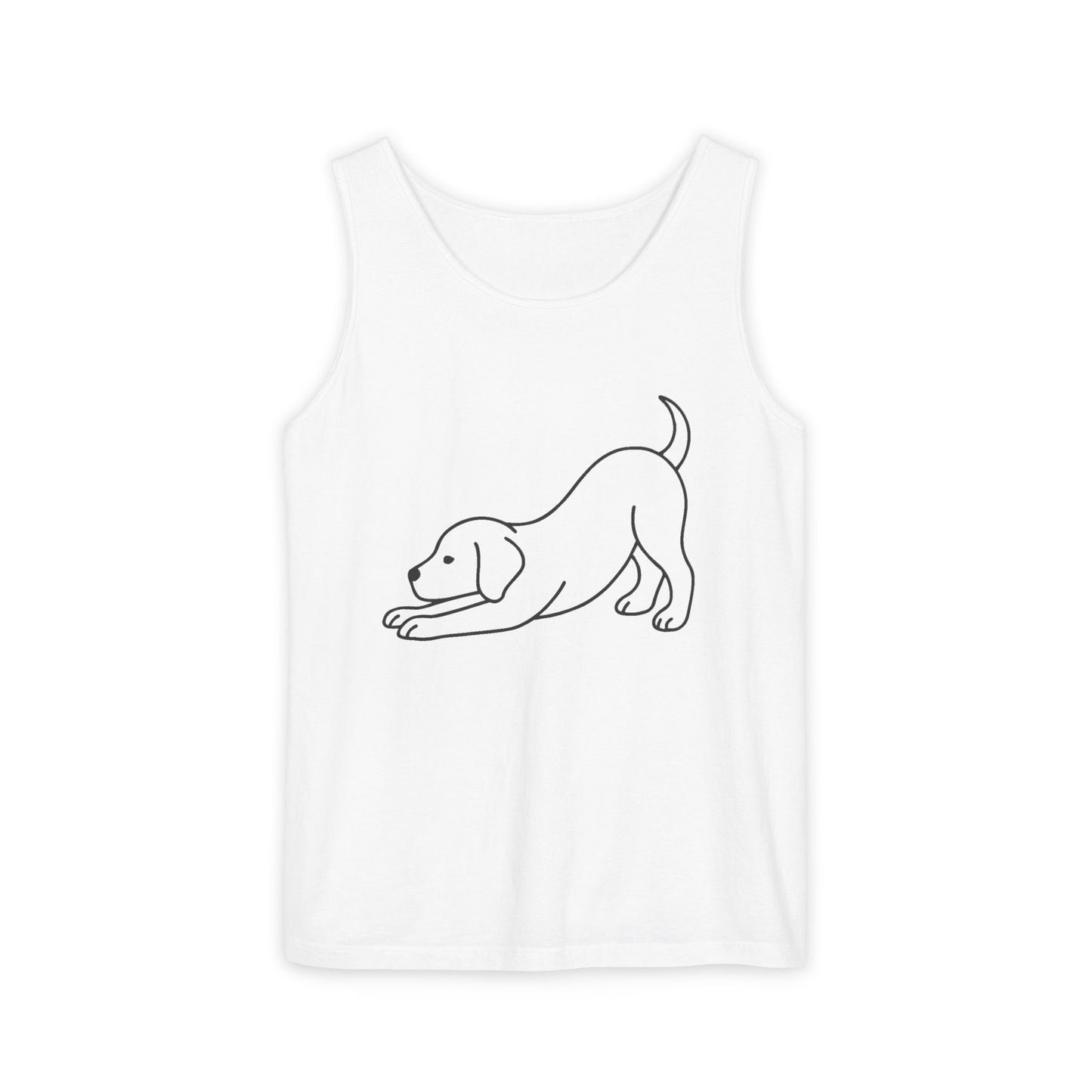 Puppy Pose Yoga Tank – Unisex Garment-Dyed Comfort Top