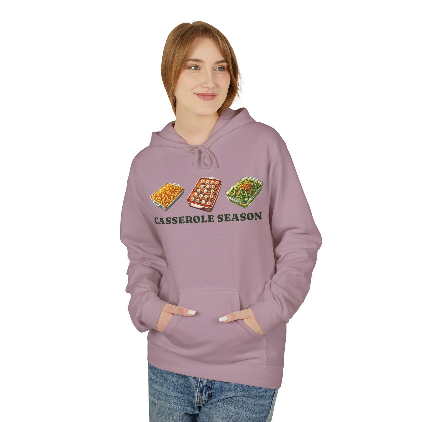 Casserole Season Hoodie – Cozy Holiday Meal-Inspired Unisex Fleece Hoodie | Nine Scoops