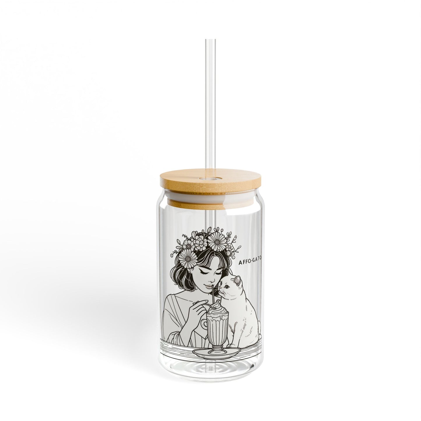 Affo-Gato 16oz Sipper Glass – For Coffee and Cat Lovers