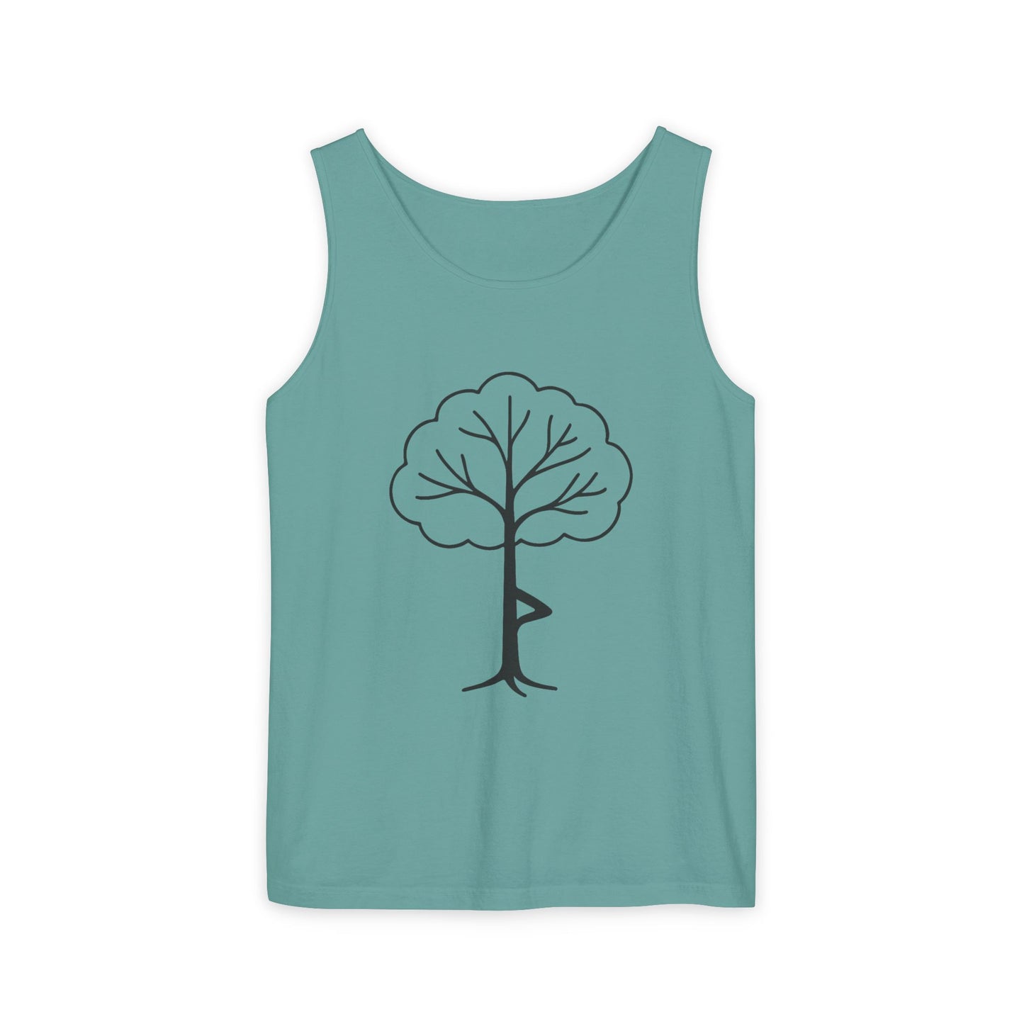 Tree Pose Yoga Tank – Unisex Garment-Dyed Mindfulness Top