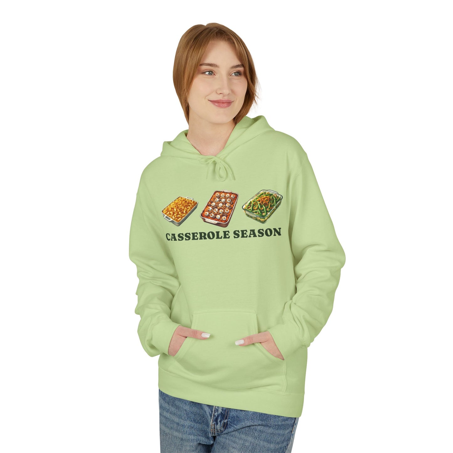 Casserole Season Hoodie – Cozy Holiday Meal-Inspired Unisex Fleece Hoodie | Nine Scoops