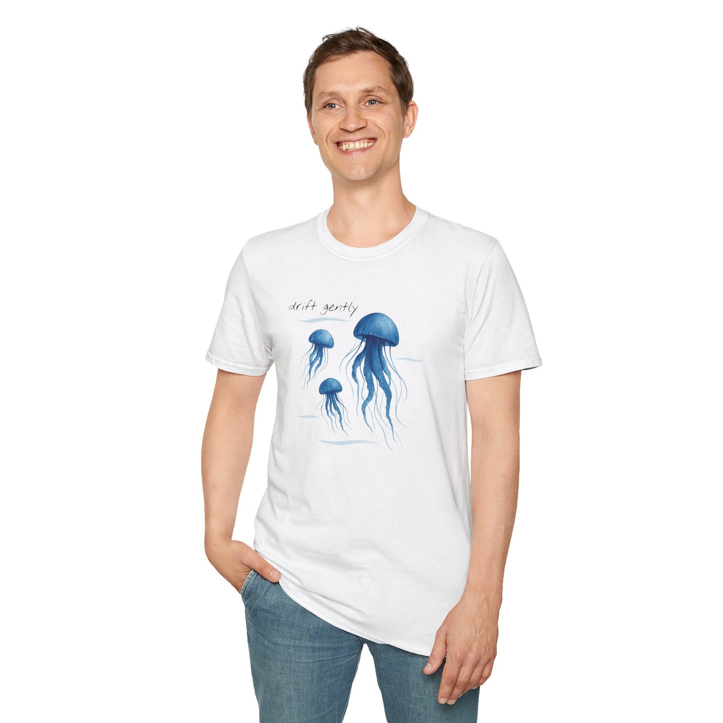 Drift Gently Jellyfish Tee – Be Kind to Yourself & Protect the Ocean