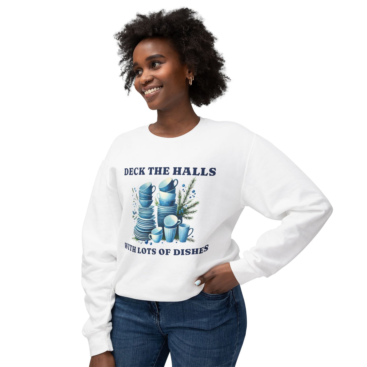 Deck the Halls with Lots of Dishes Sweatshirt – Christmas Dinner Inspired Unisex Crewneck | Nine Scoops