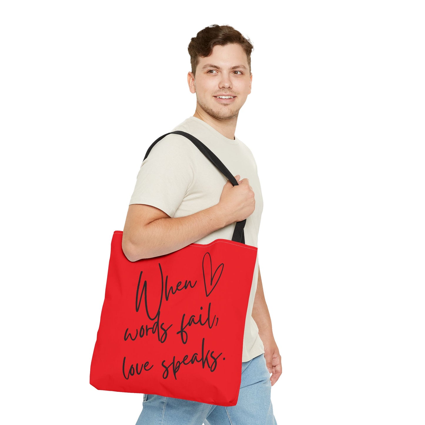 When Love Speaks Tote Bag – Valentine’s Day Inspired Carry-All
