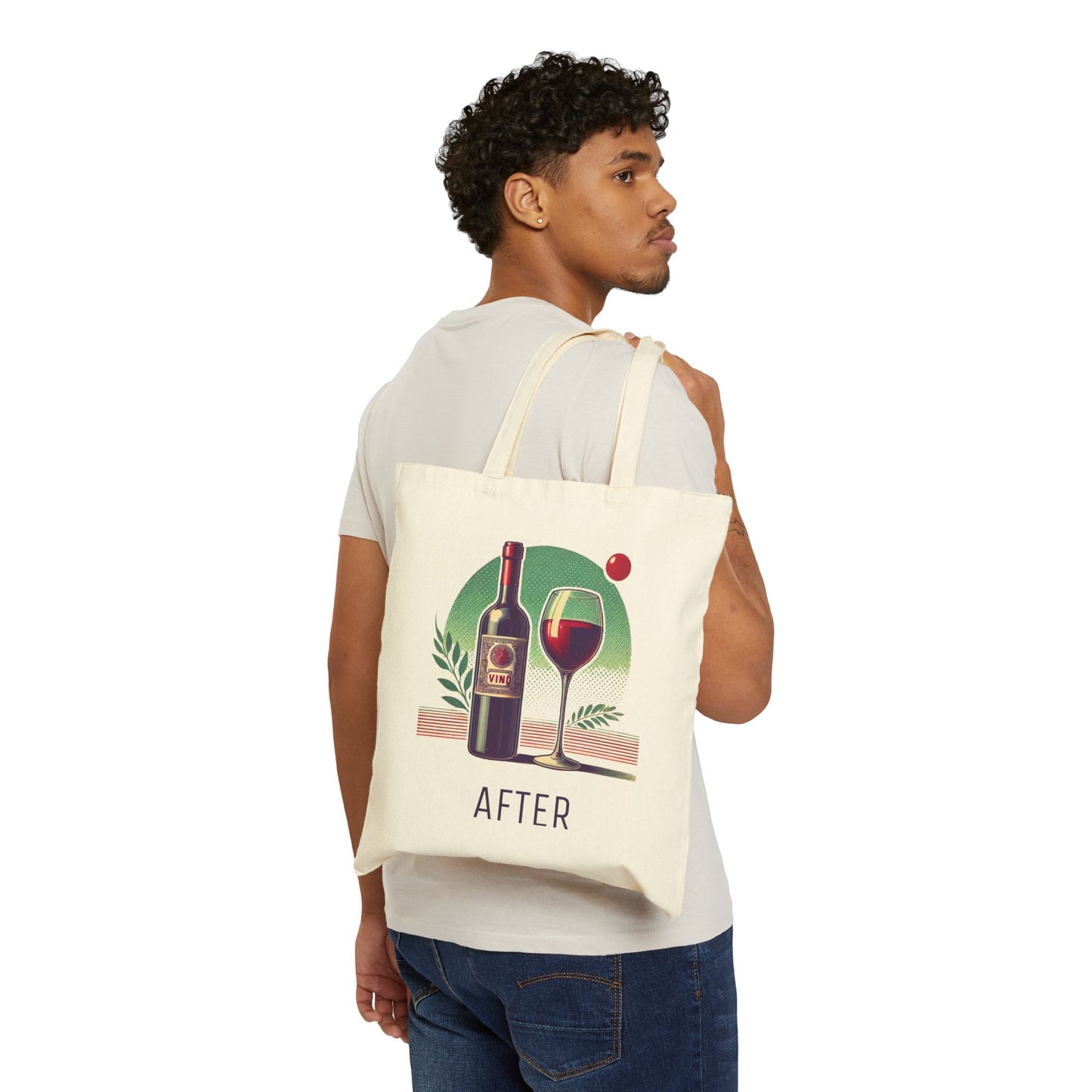 Vintage Vino Reversible Tote Bag - Before and After Grapes and Wine Design