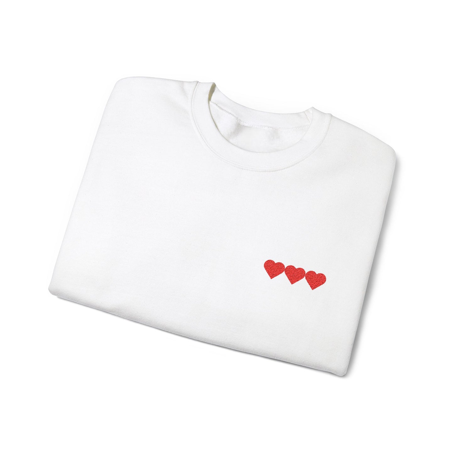Unisex Heavy Blend™ Valentine's Day Crewneck Sweatshirt – Triple Heart Design