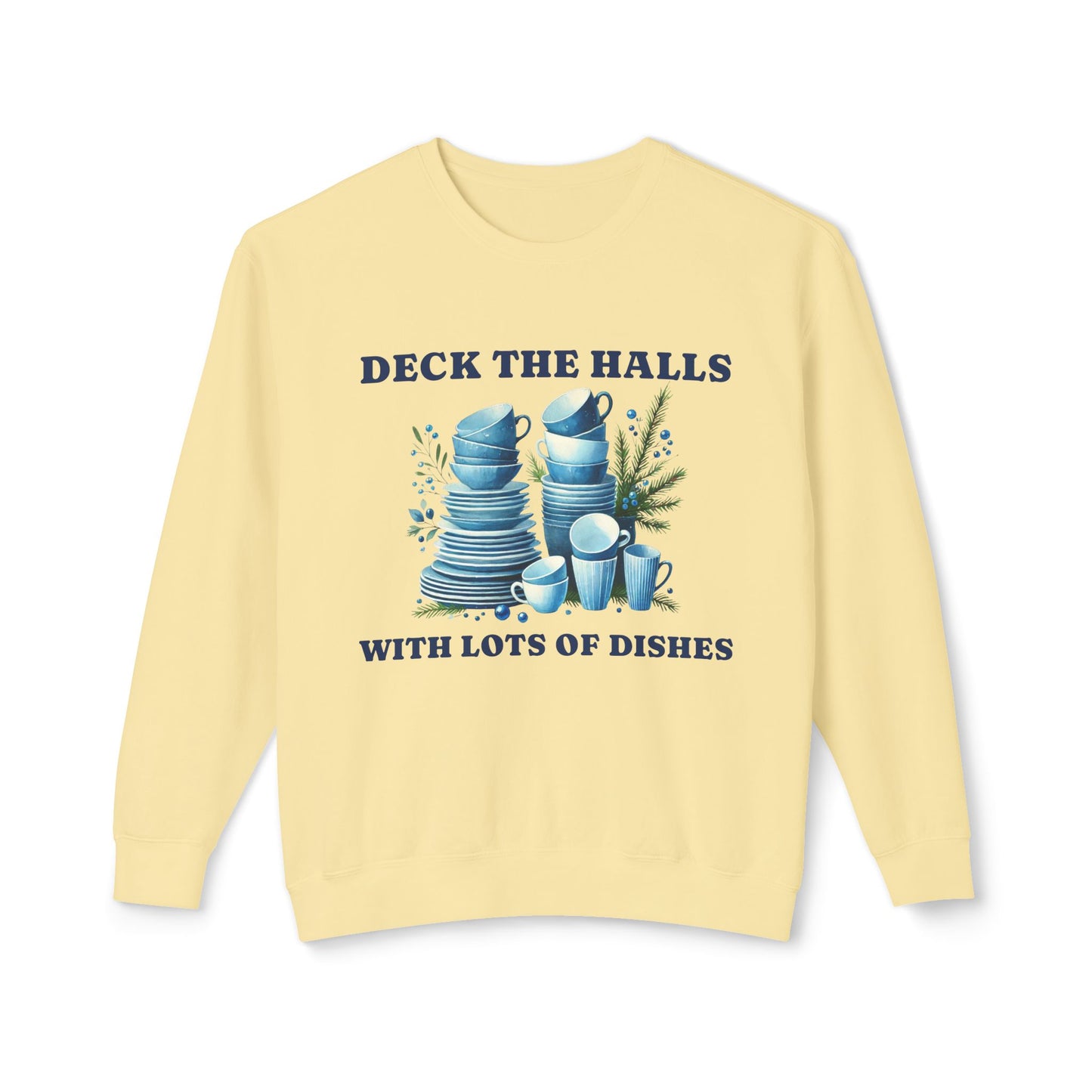 Deck the Halls with Lots of Dishes Sweatshirt – Christmas Dinner Inspired Unisex Crewneck | Nine Scoops