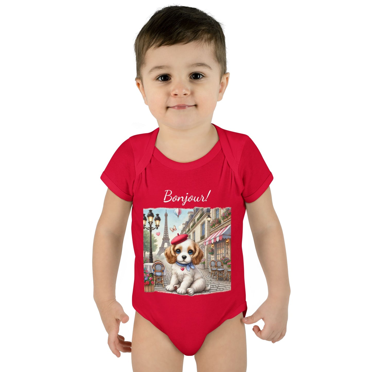 Bonjour Paris! Adorable French Spaniel Baby Bodysuit - Perfect Gift for Little Ones